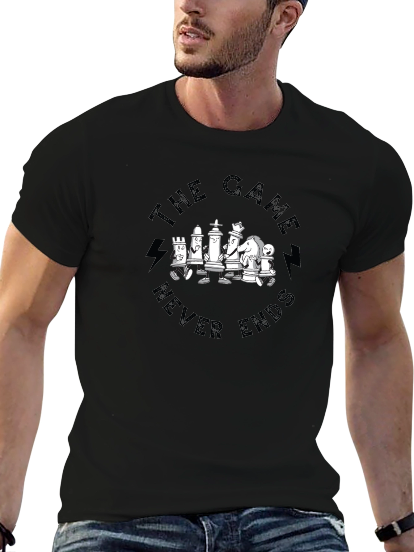The Game Never Ends Chess T-Shirt