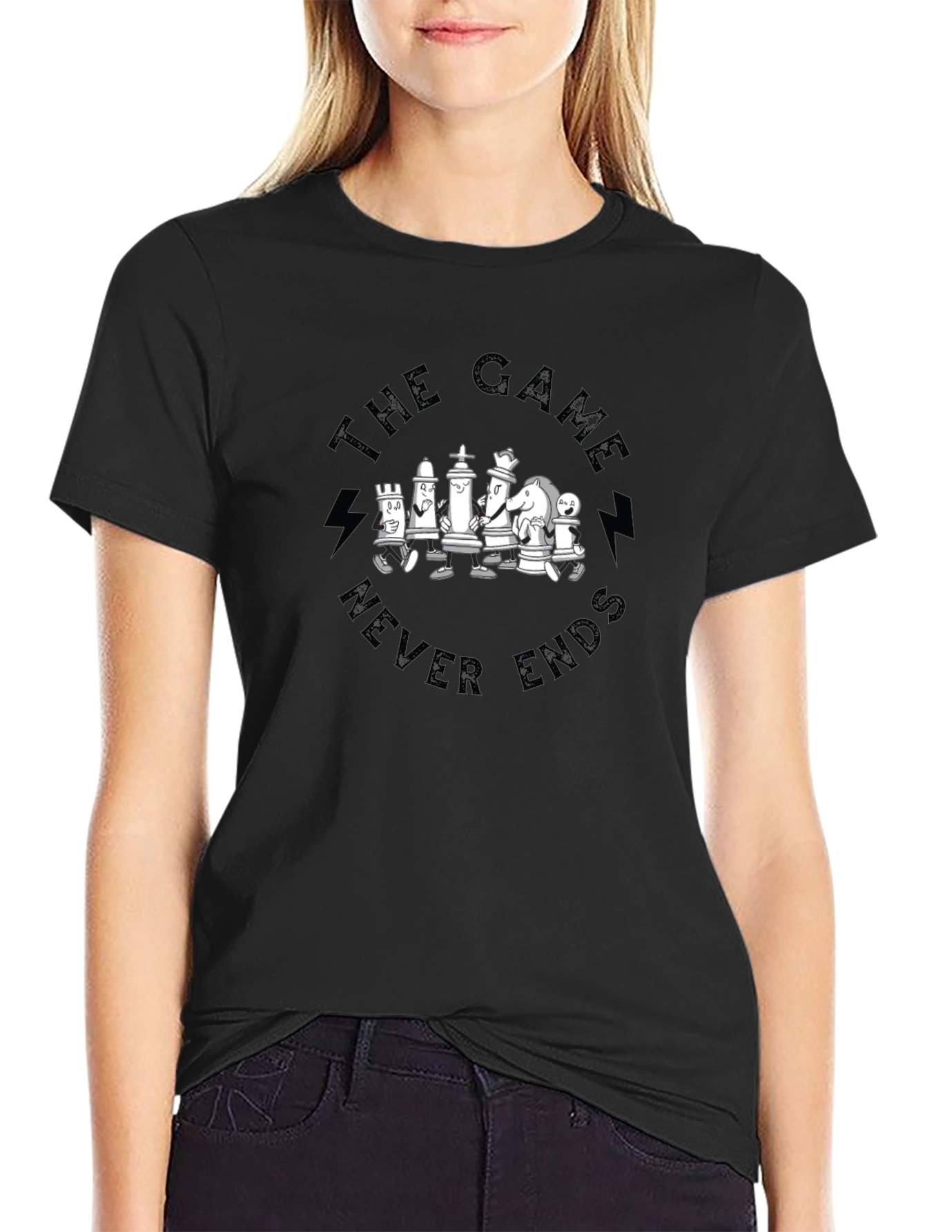 The Game Never Ends Chess T-Shirt