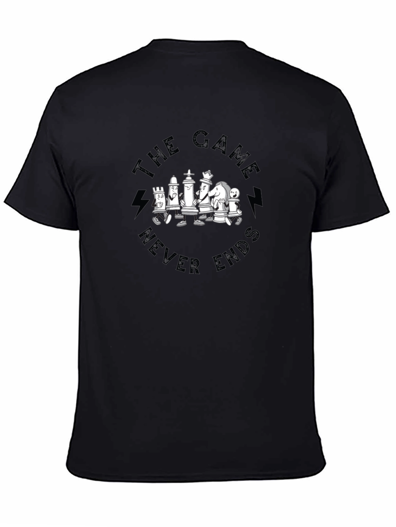 The Game Never Ends Chess T-Shirt