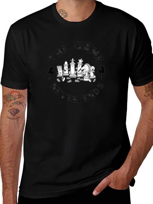 The Game Never Ends Chess T-Shirt