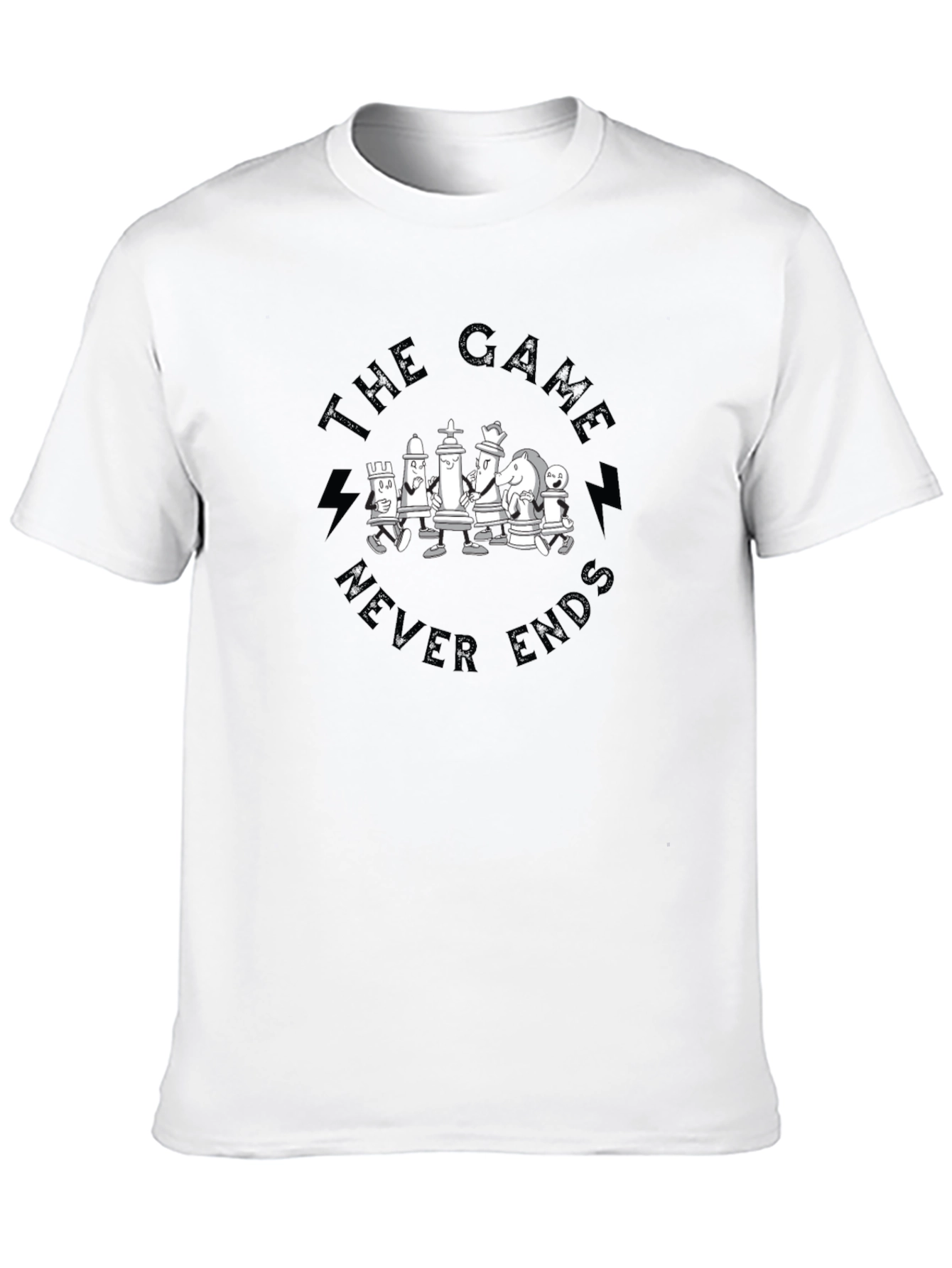 The Game Never Ends Chess T-Shirt