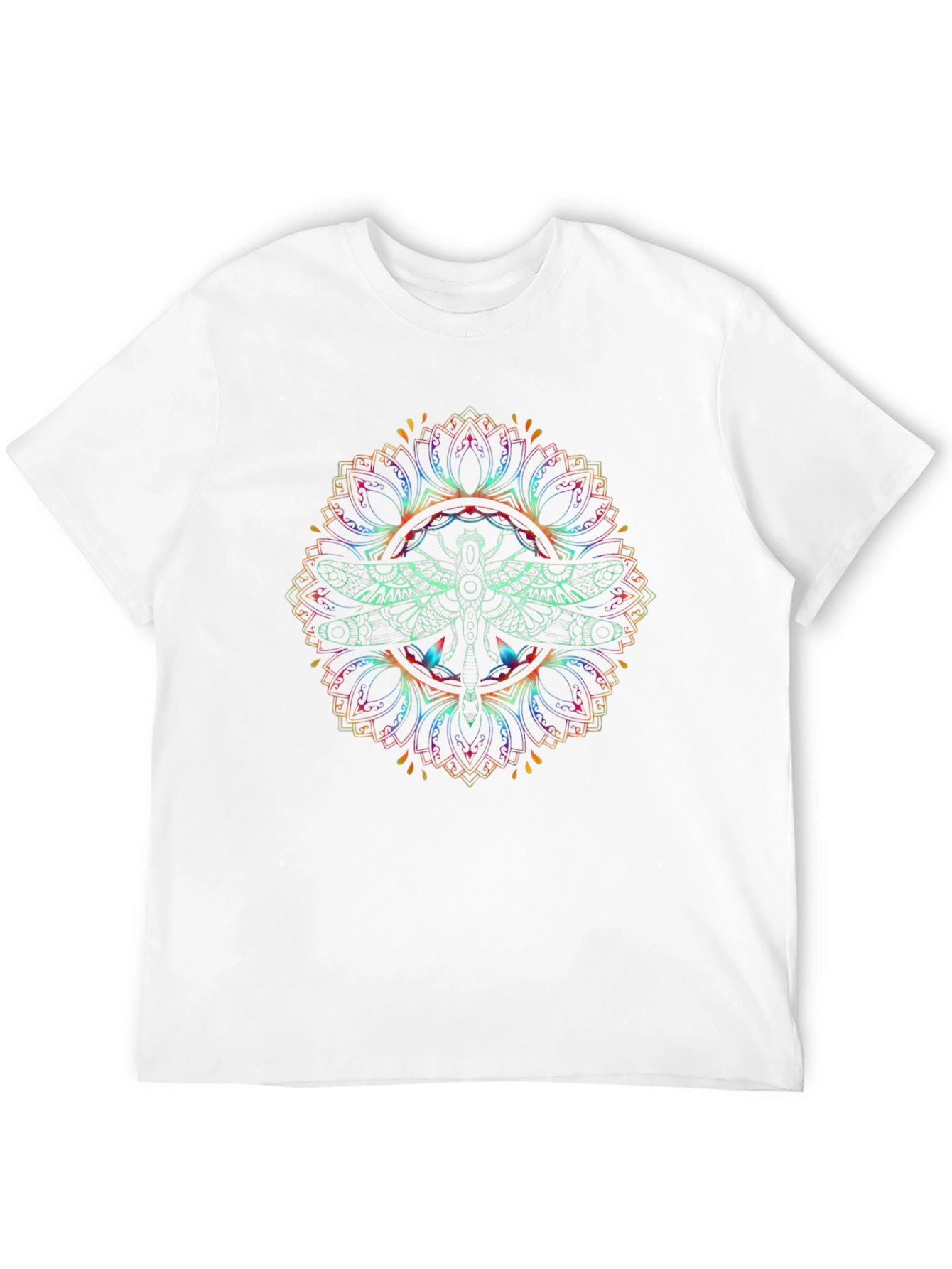 Dragonfly Mandala Graphic Black T-Shirt