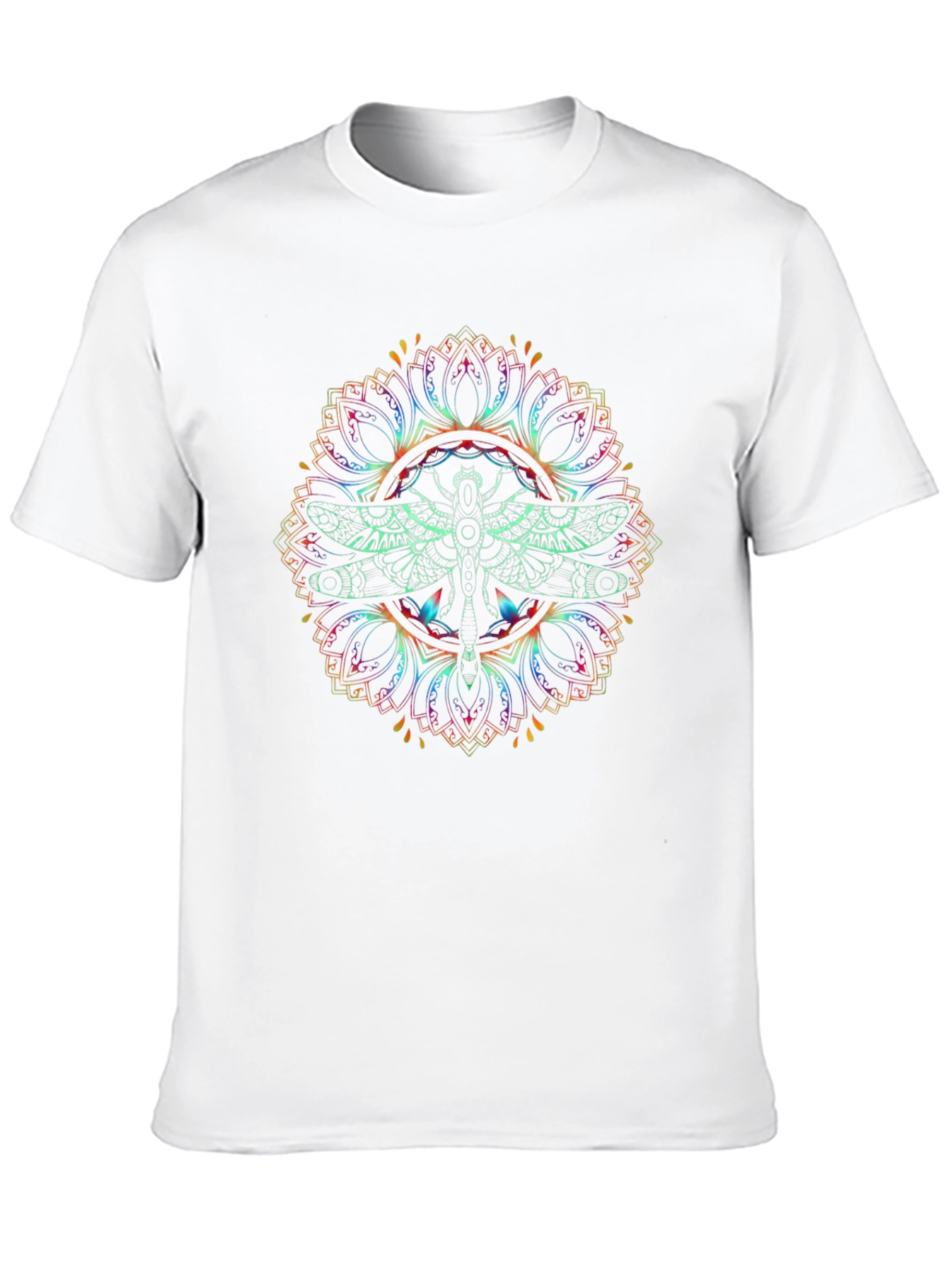 Dragonfly Mandala Graphic Black T-Shirt