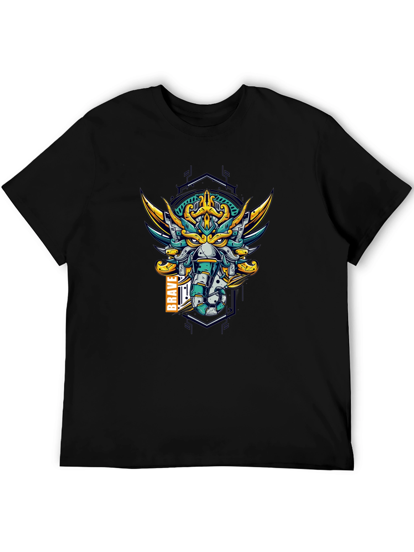 Brave Elephant Robot Graphic Tee - Cool Streetwear