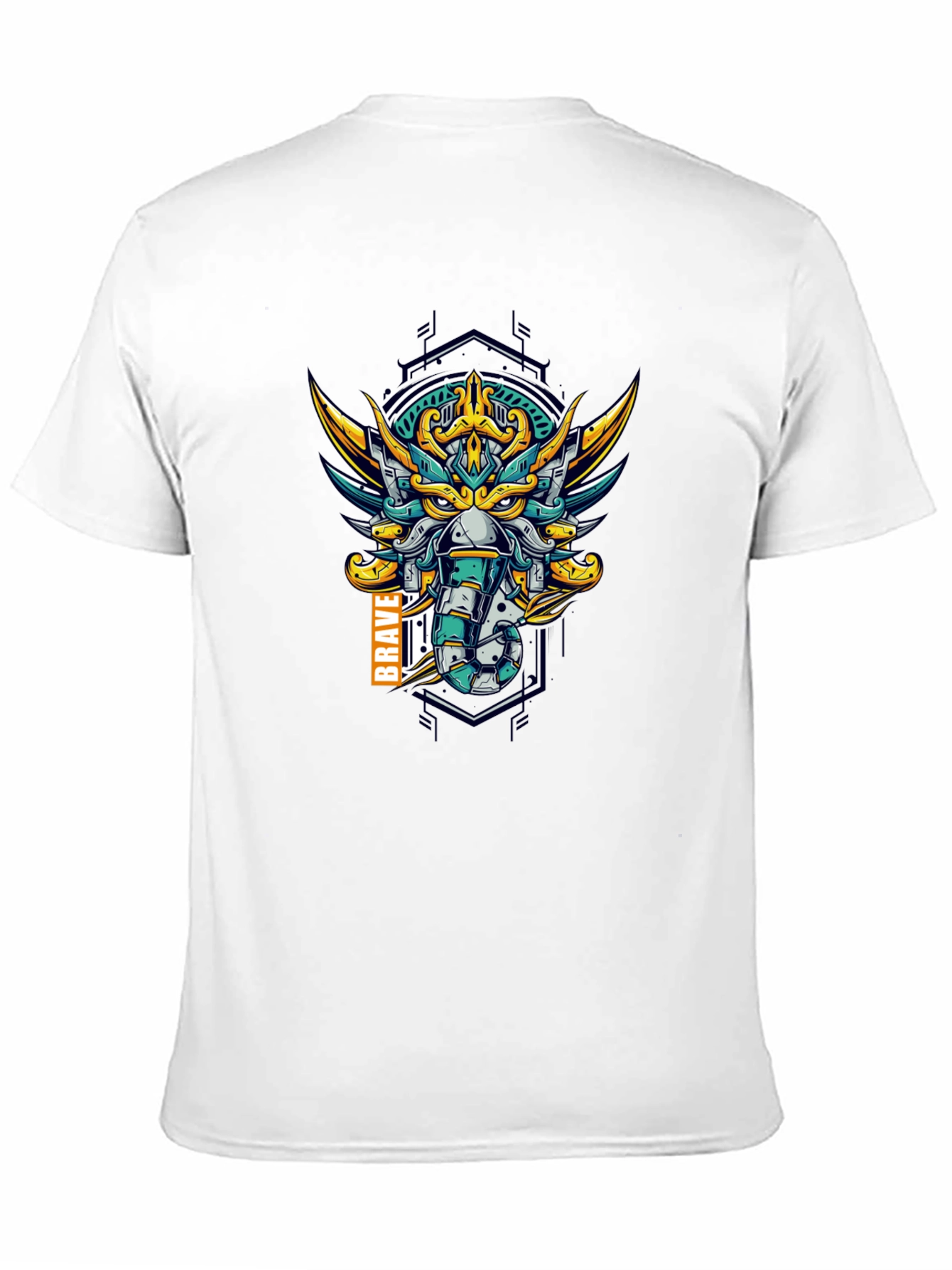 Brave Elephant Robot Graphic Tee - Cool Streetwear