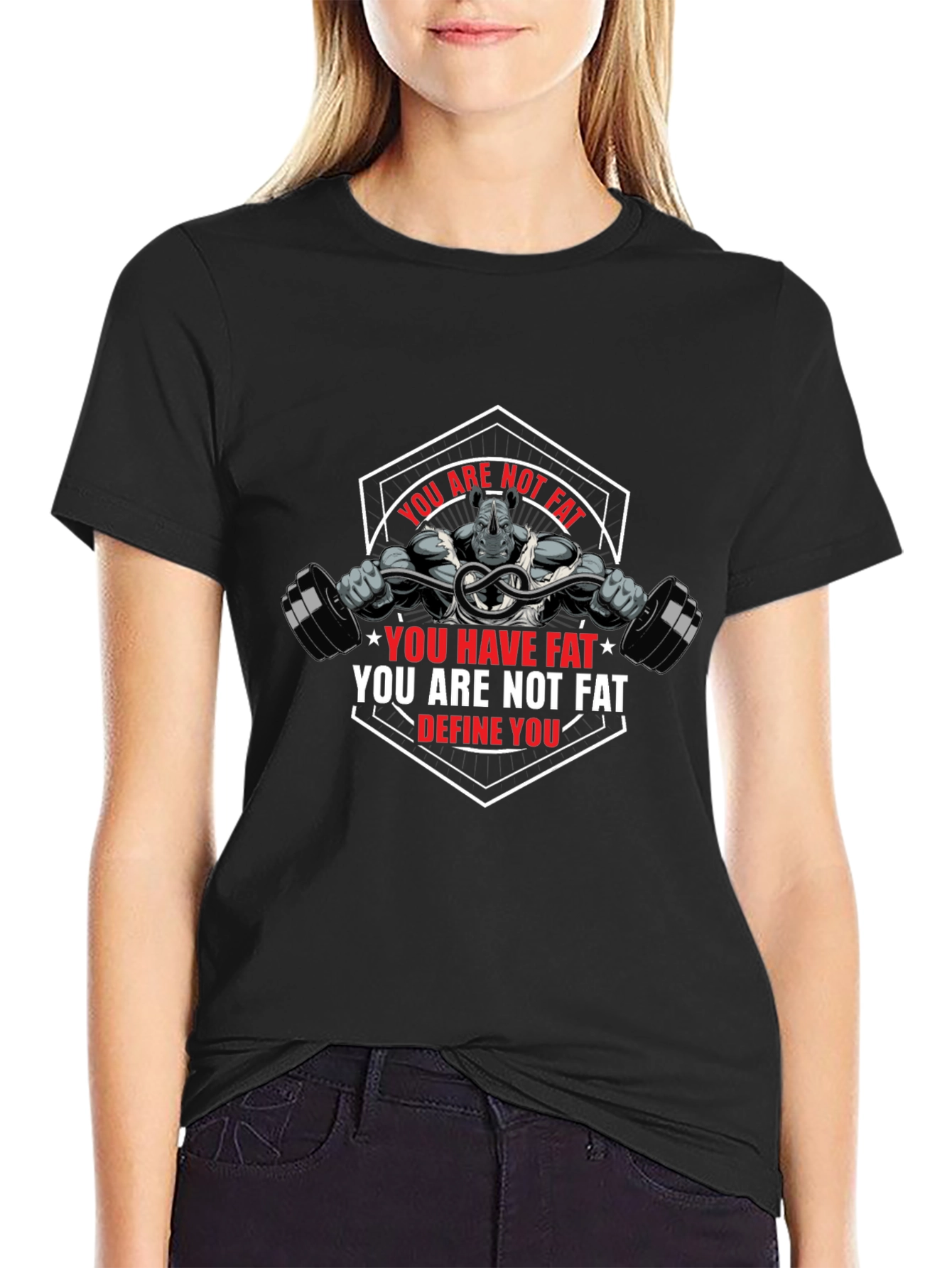 Motivational Rhino Gym T-Shirt: Define Yourself!