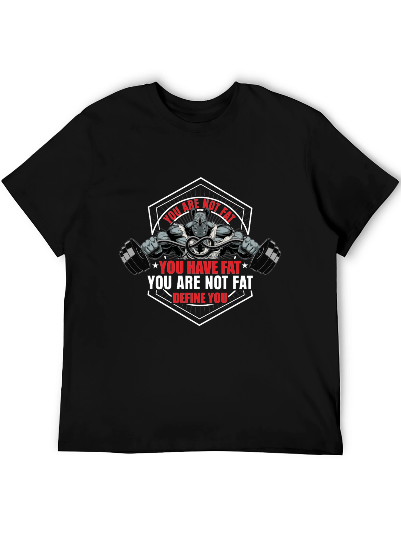 Motivational Rhino Gym T-Shirt: Define Yourself!