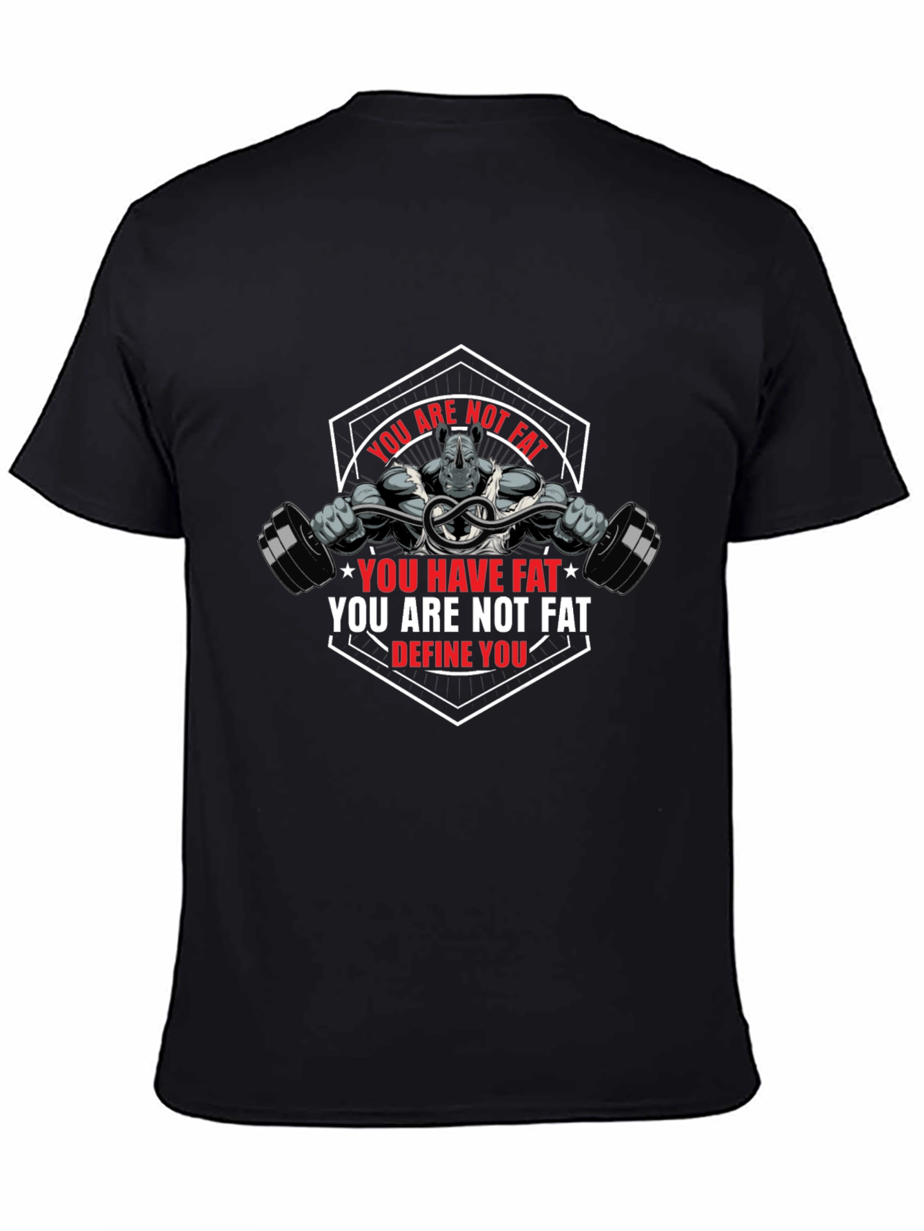 Motivational Rhino Gym T-Shirt: Define Yourself!