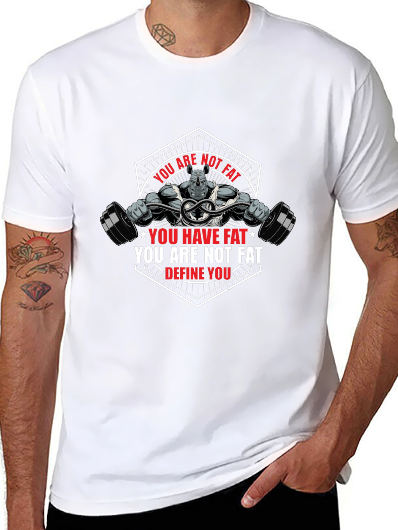 Motivational Rhino Gym T-Shirt: Define Yourself!