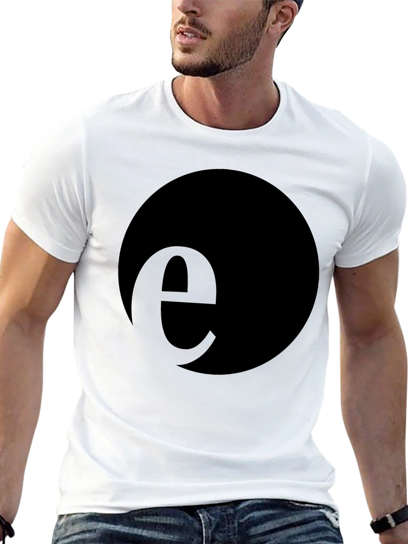 Modern Black T-Shirt with e Logo