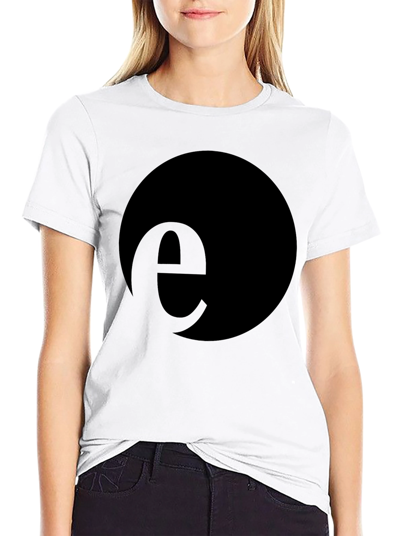 Modern Black T-Shirt with e Logo