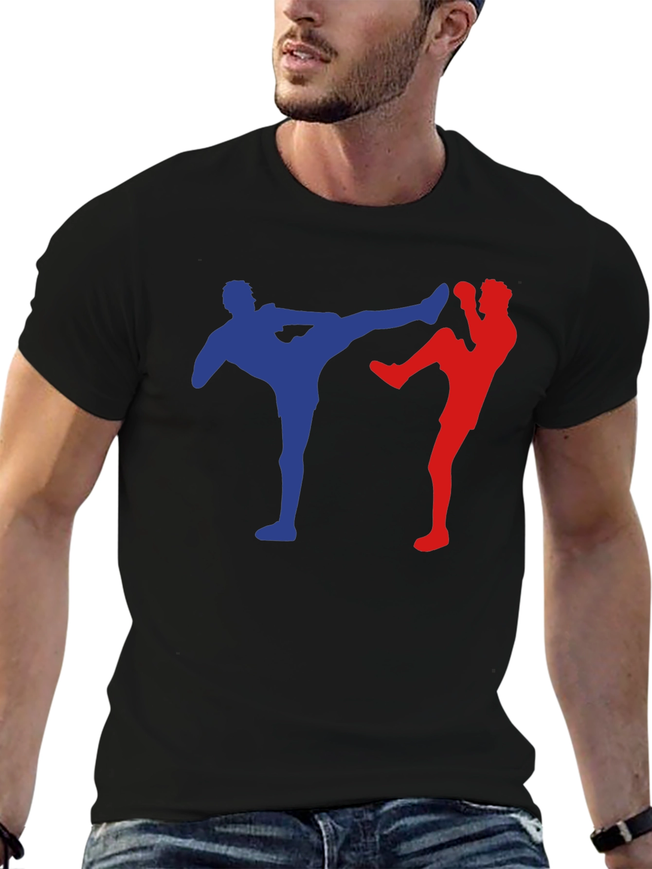 Kickboxing T-Shirt - Martial Arts Silhouette Tee