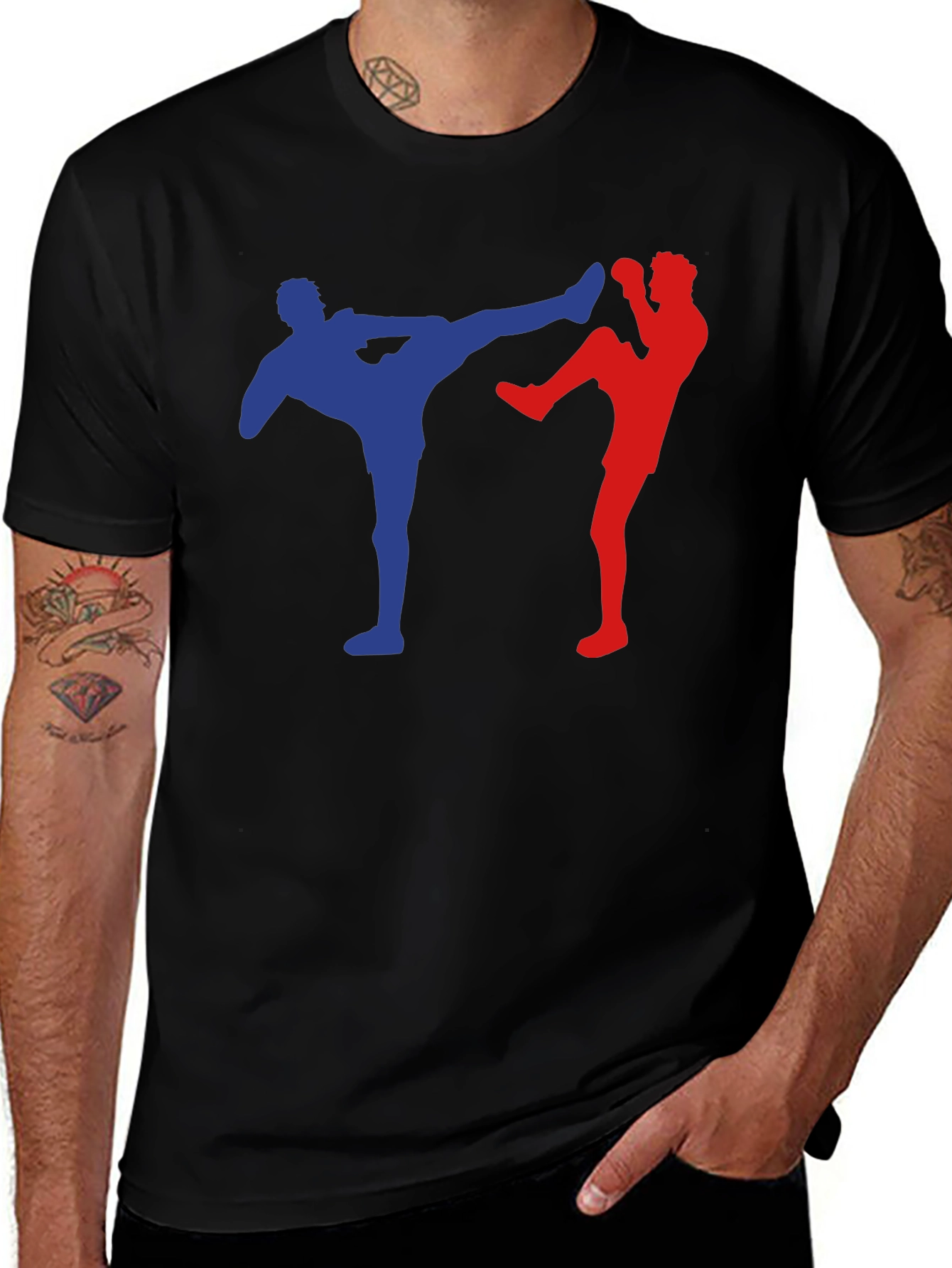 Kickboxing T-Shirt - Martial Arts Silhouette Tee