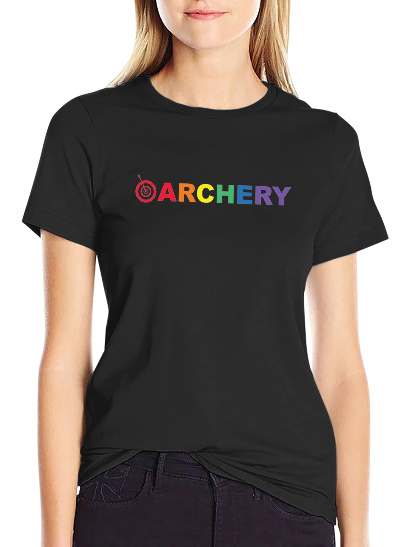 Rainbow Archery T-Shirt - Black Cotton Tee