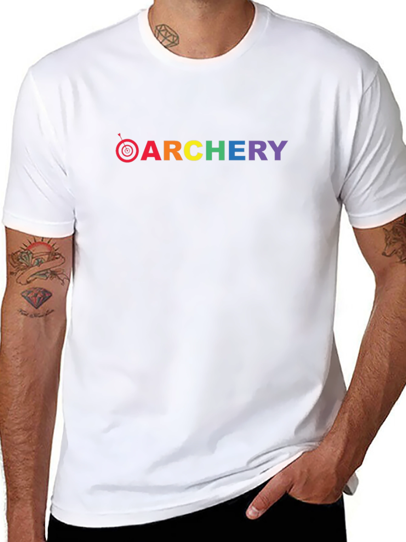 Rainbow Archery T-Shirt - Black Cotton Tee