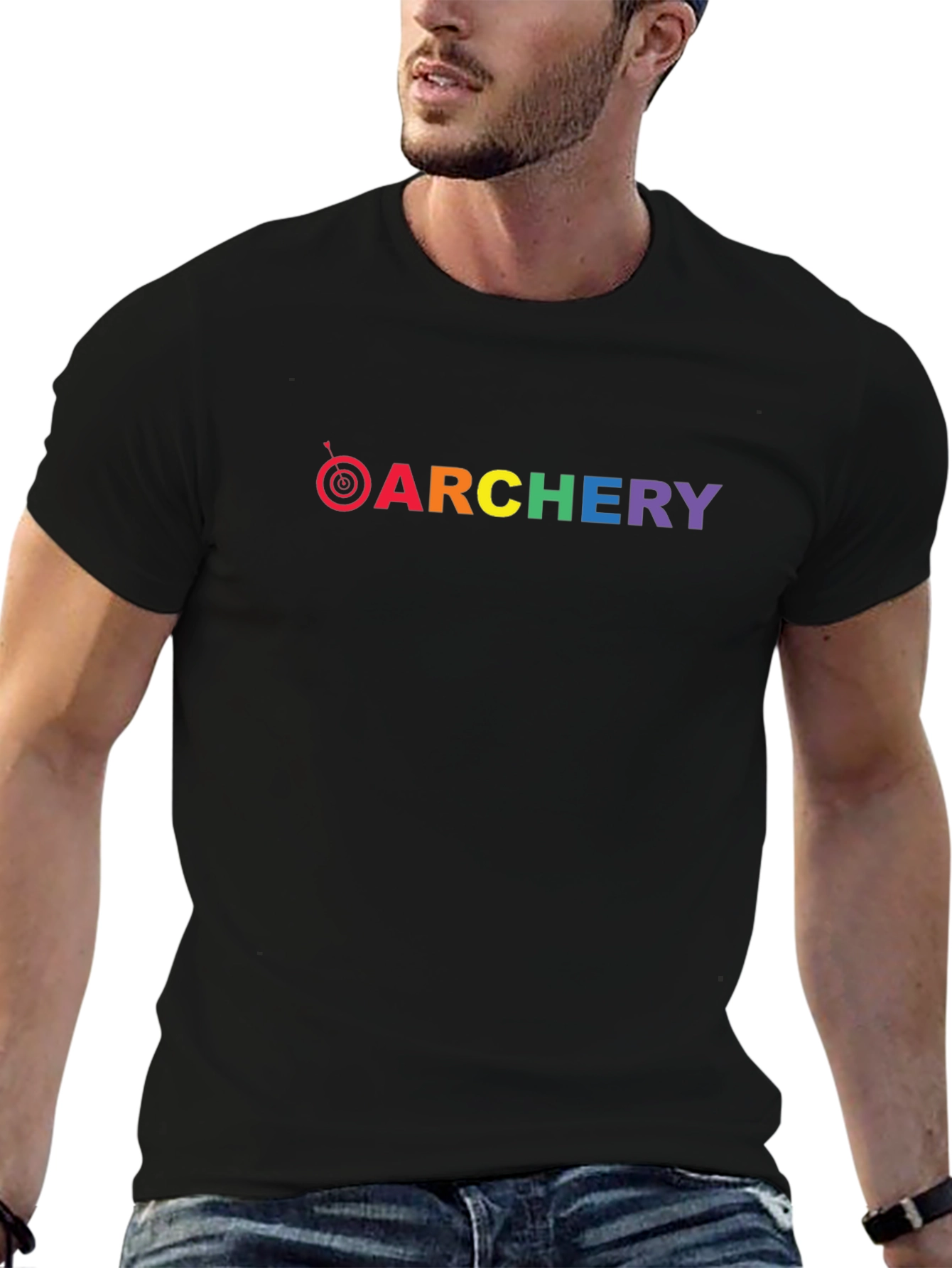 Rainbow Archery T-Shirt - Black Cotton Tee