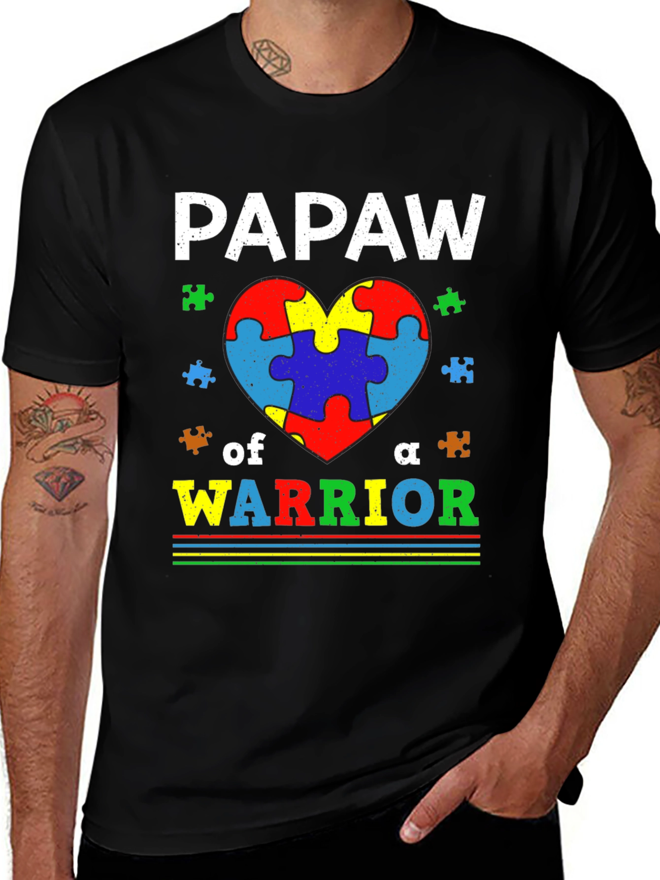 Autism Awareness Pawpaw Warrior T-Shirt