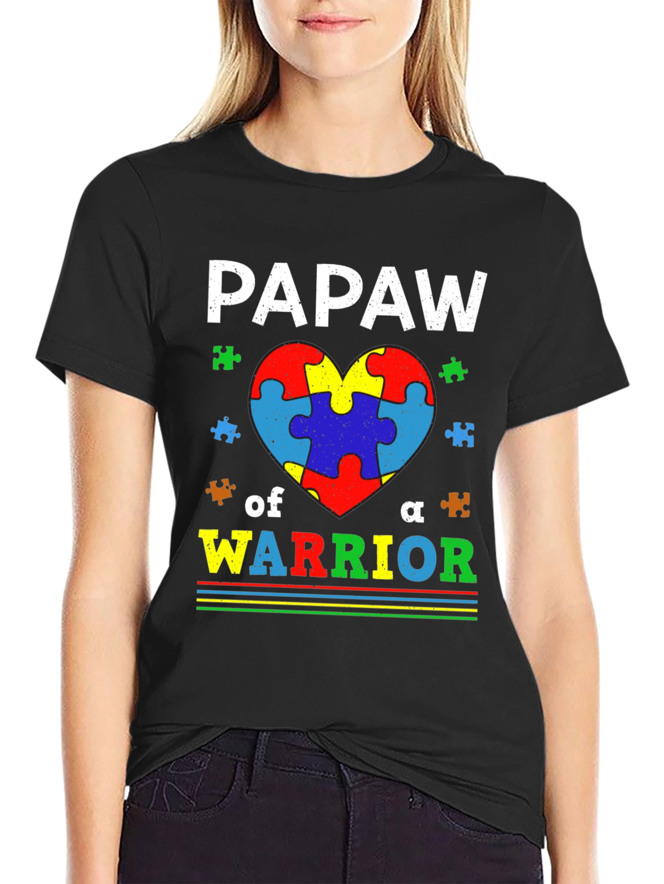 Autism Awareness Pawpaw Warrior T-Shirt