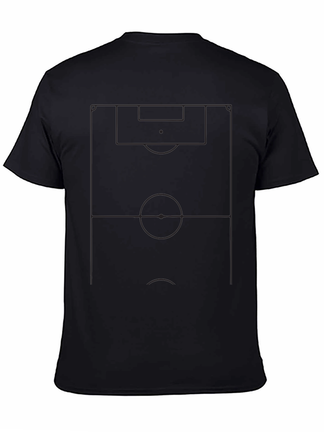 Soccer Field Outline Black T-Shirt