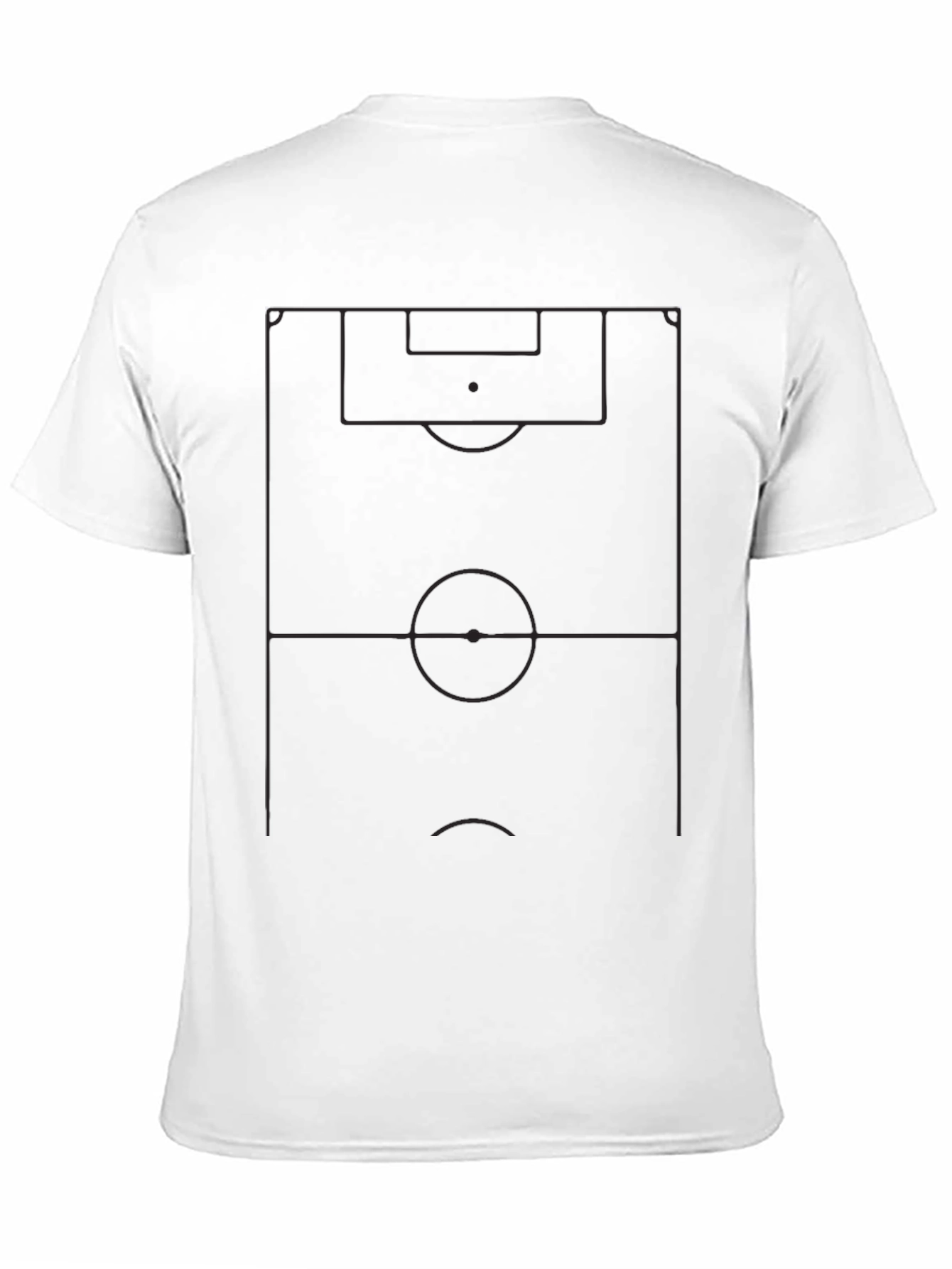 Soccer Field Outline Black T-Shirt