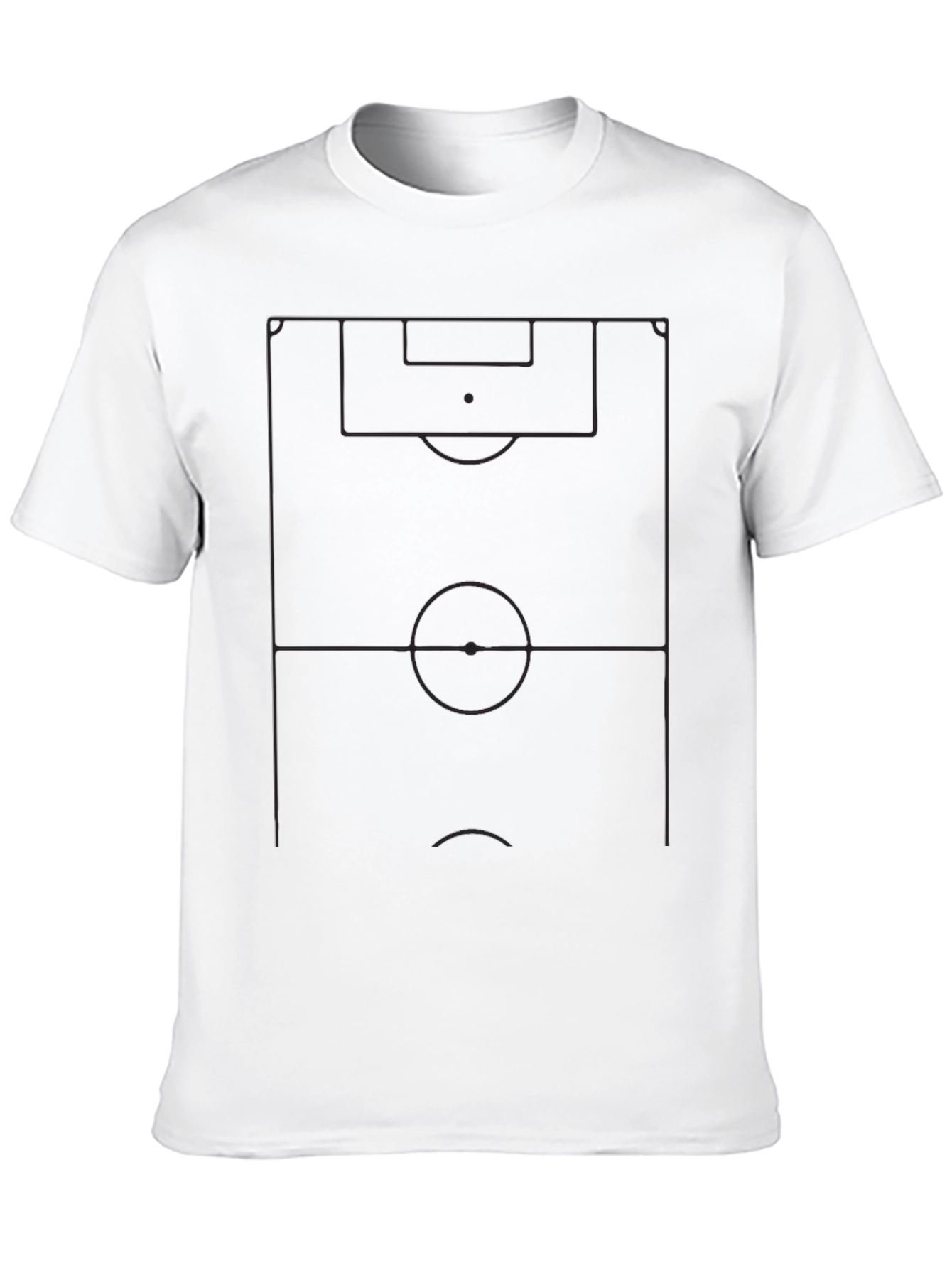 Soccer Field Outline Black T-Shirt