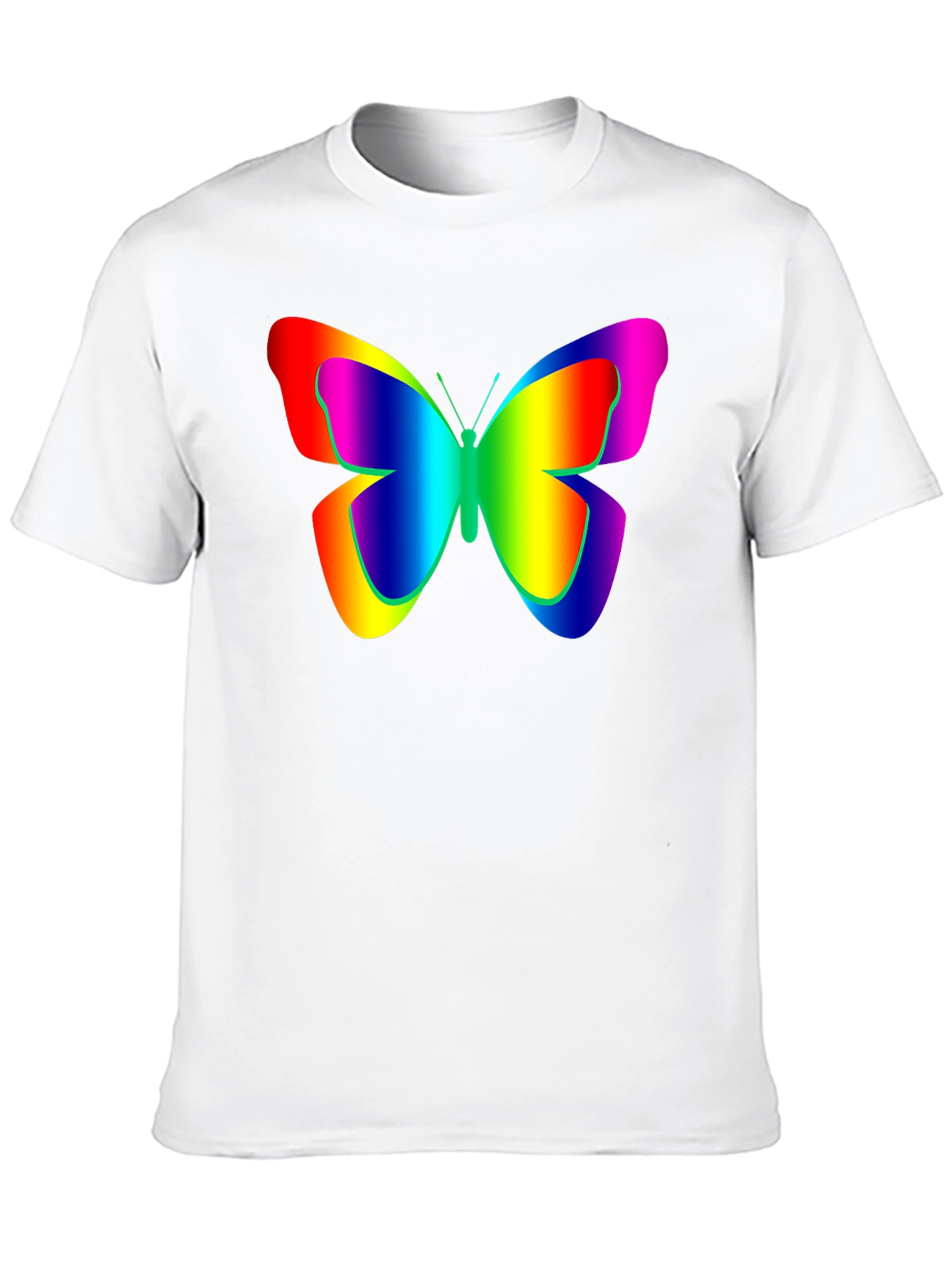 Rainbow Butterfly Graphic Black T-Shirt