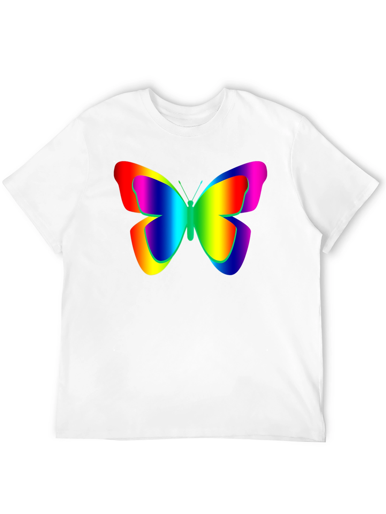 Rainbow Butterfly Graphic Black T-Shirt