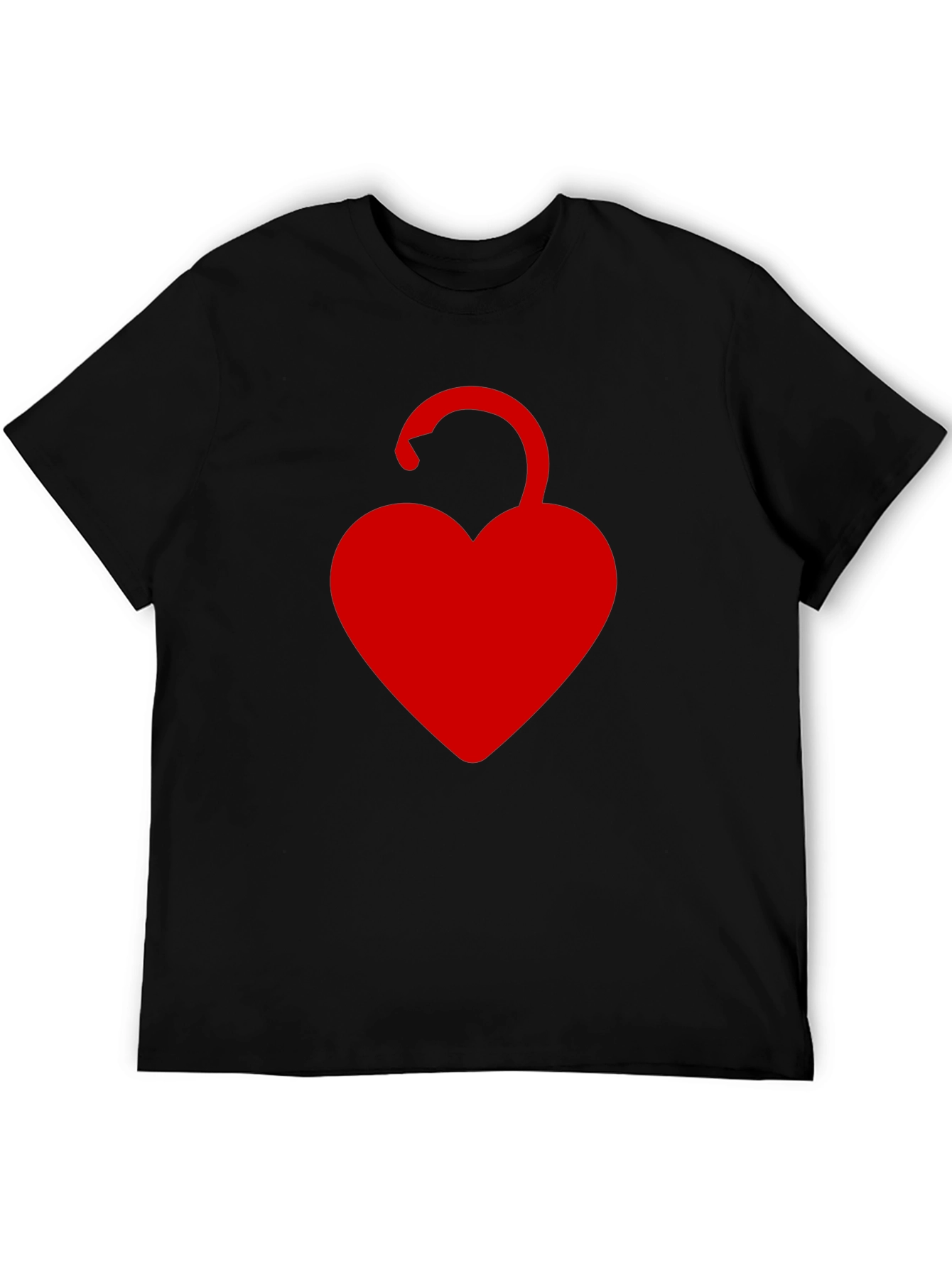 Heart Lock Graphic T-Shirt - Black