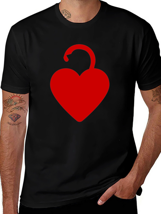 Heart Lock Graphic T-Shirt - Black