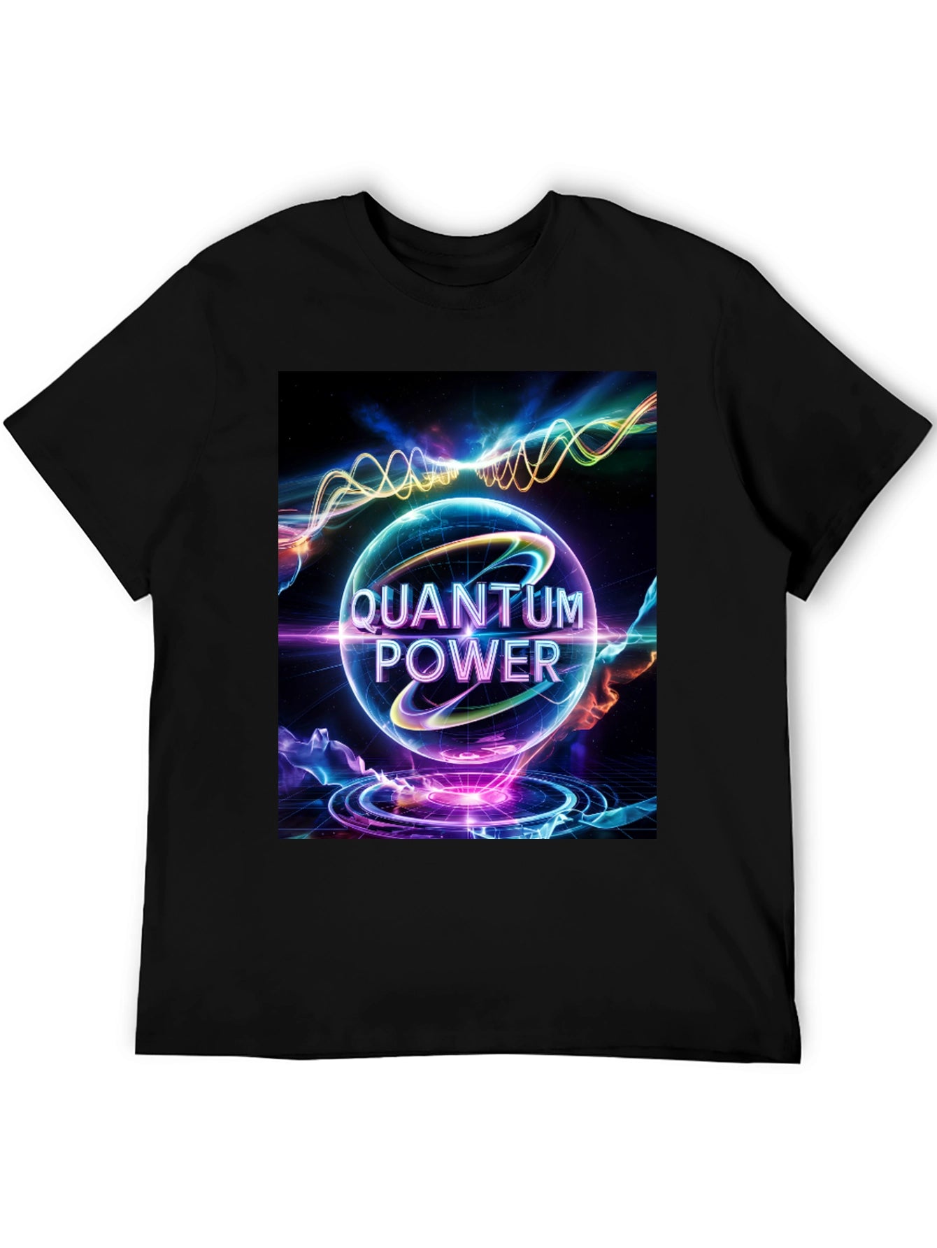 Quantum Power Graphic Tee - Black Cotton Blend