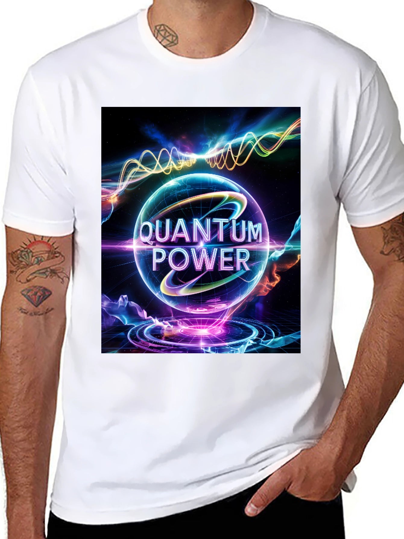Quantum Power Graphic Tee - Black Cotton Blend