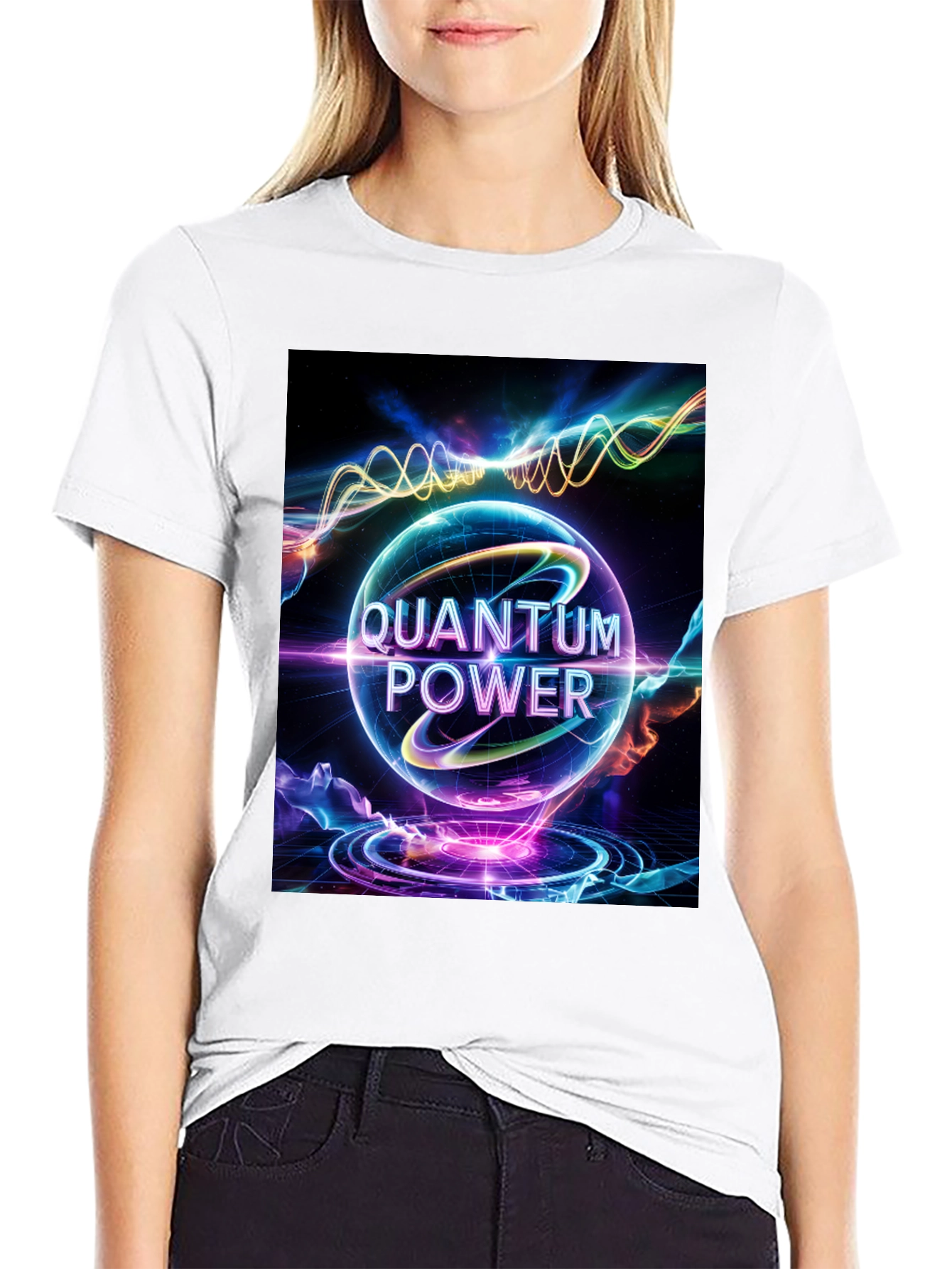 Quantum Power Graphic Tee - Black Cotton Blend