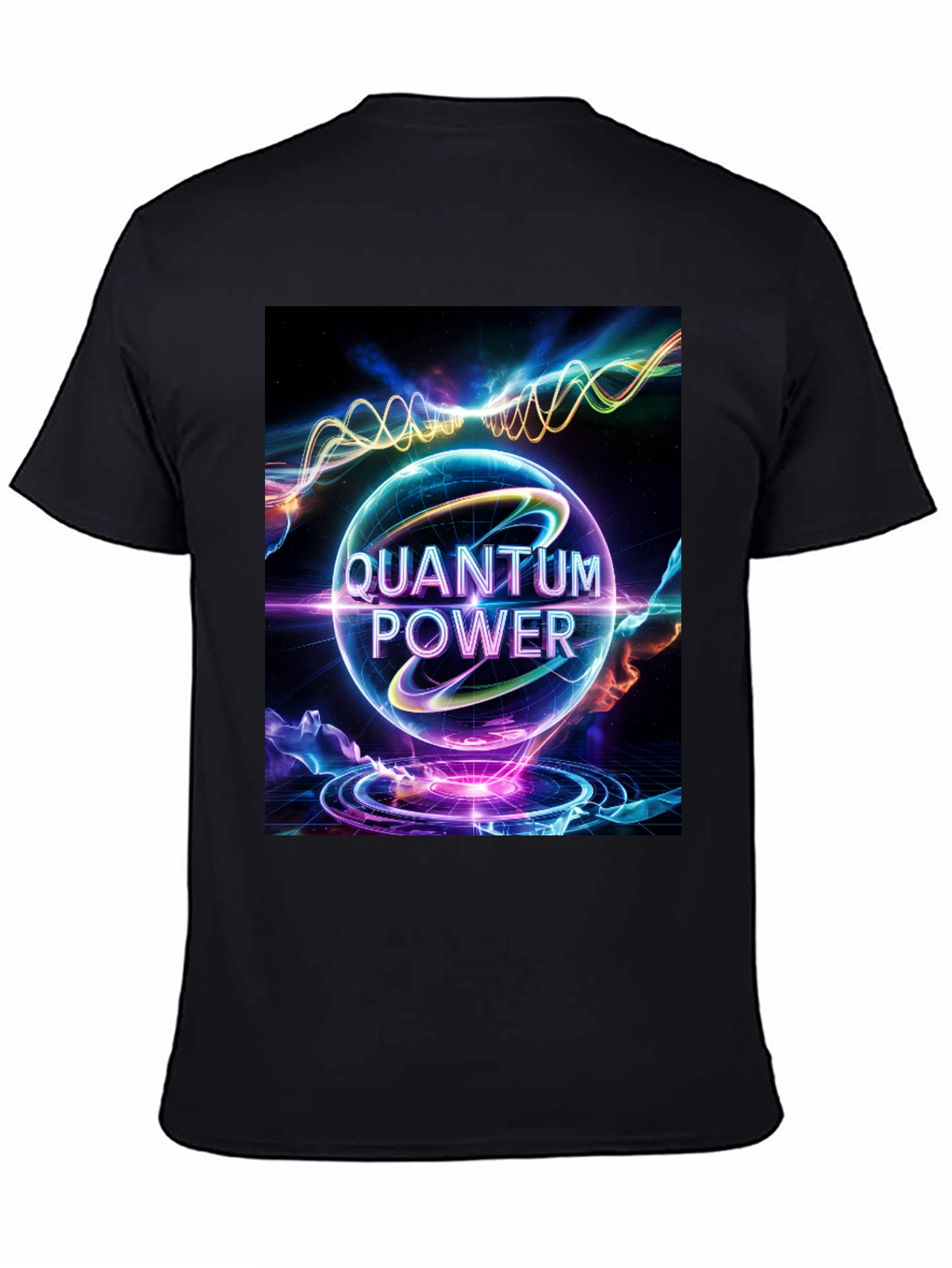 Quantum Power Graphic Tee - Black Cotton Blend