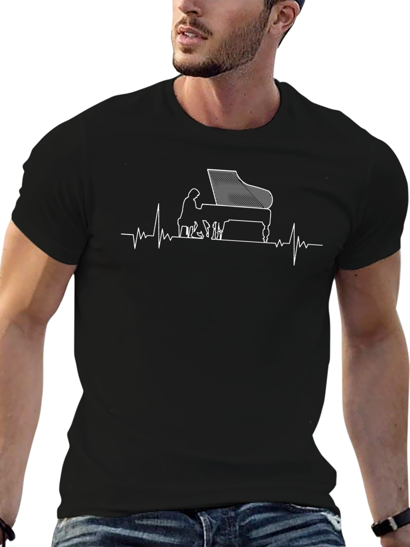 Piano Heartbeat Graphic Tee