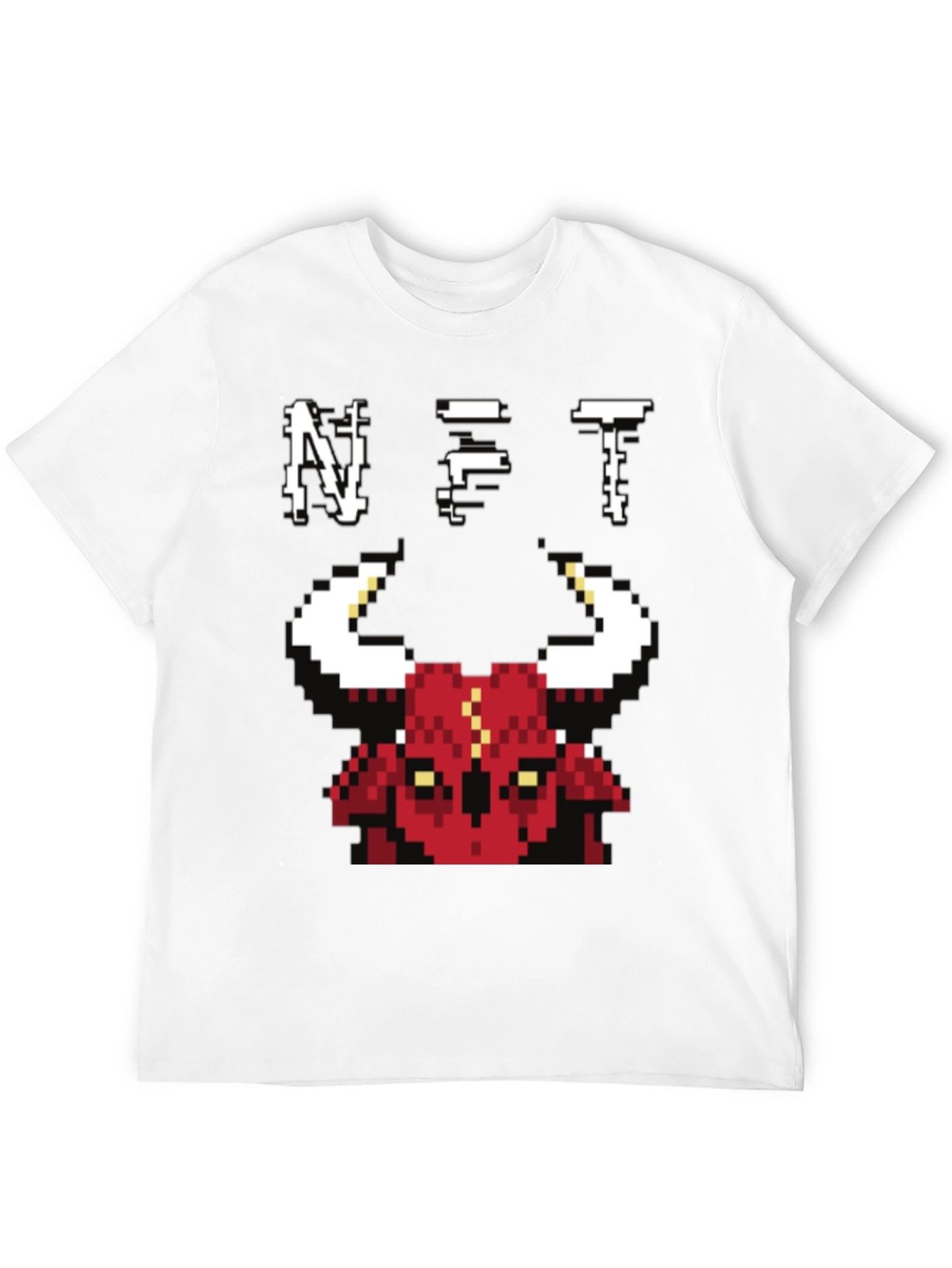 Pixel Bull NFT Graphic Tee - Black Cotton T-Shirt