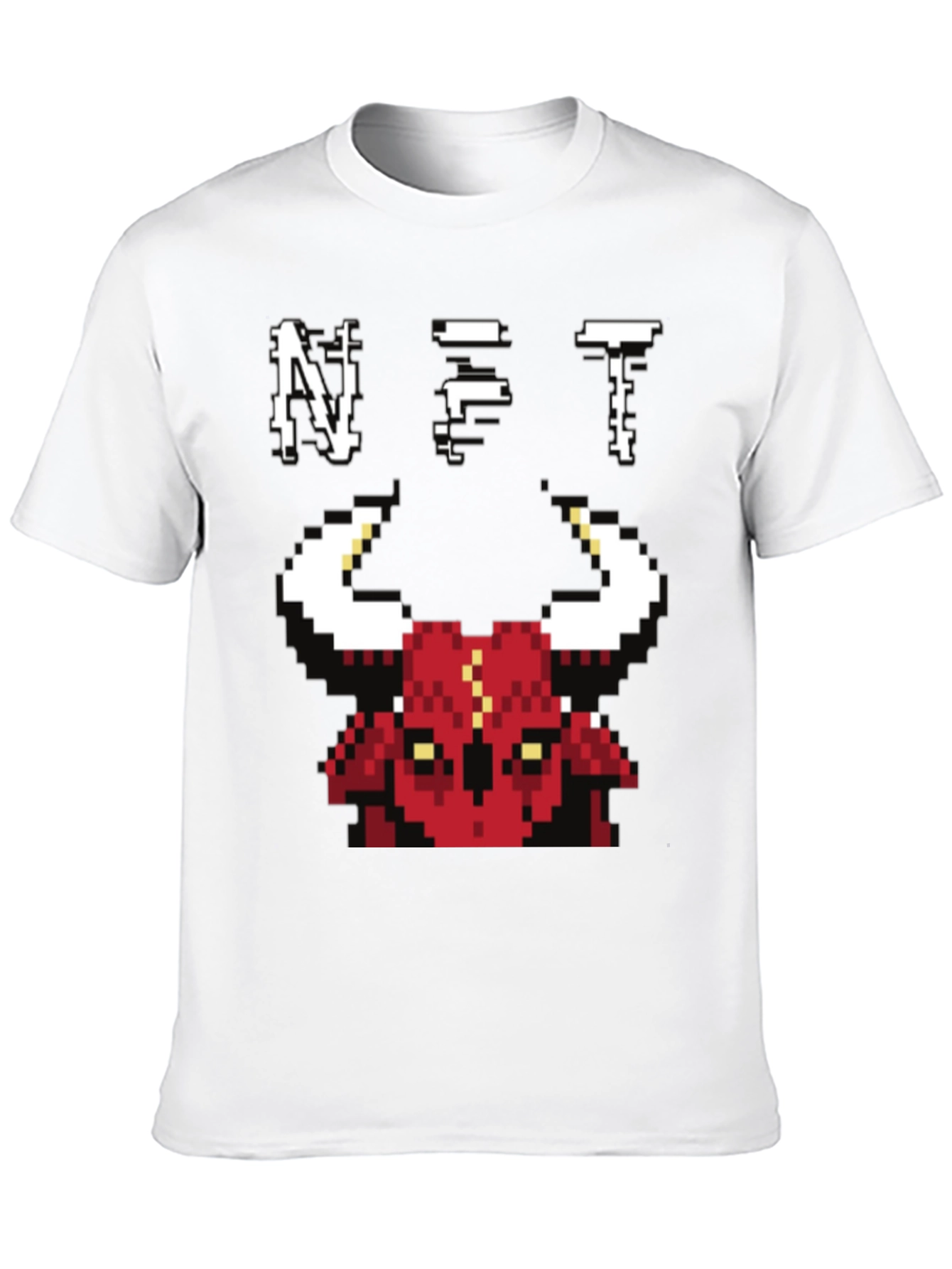 Pixel Bull NFT Graphic Tee - Black Cotton T-Shirt