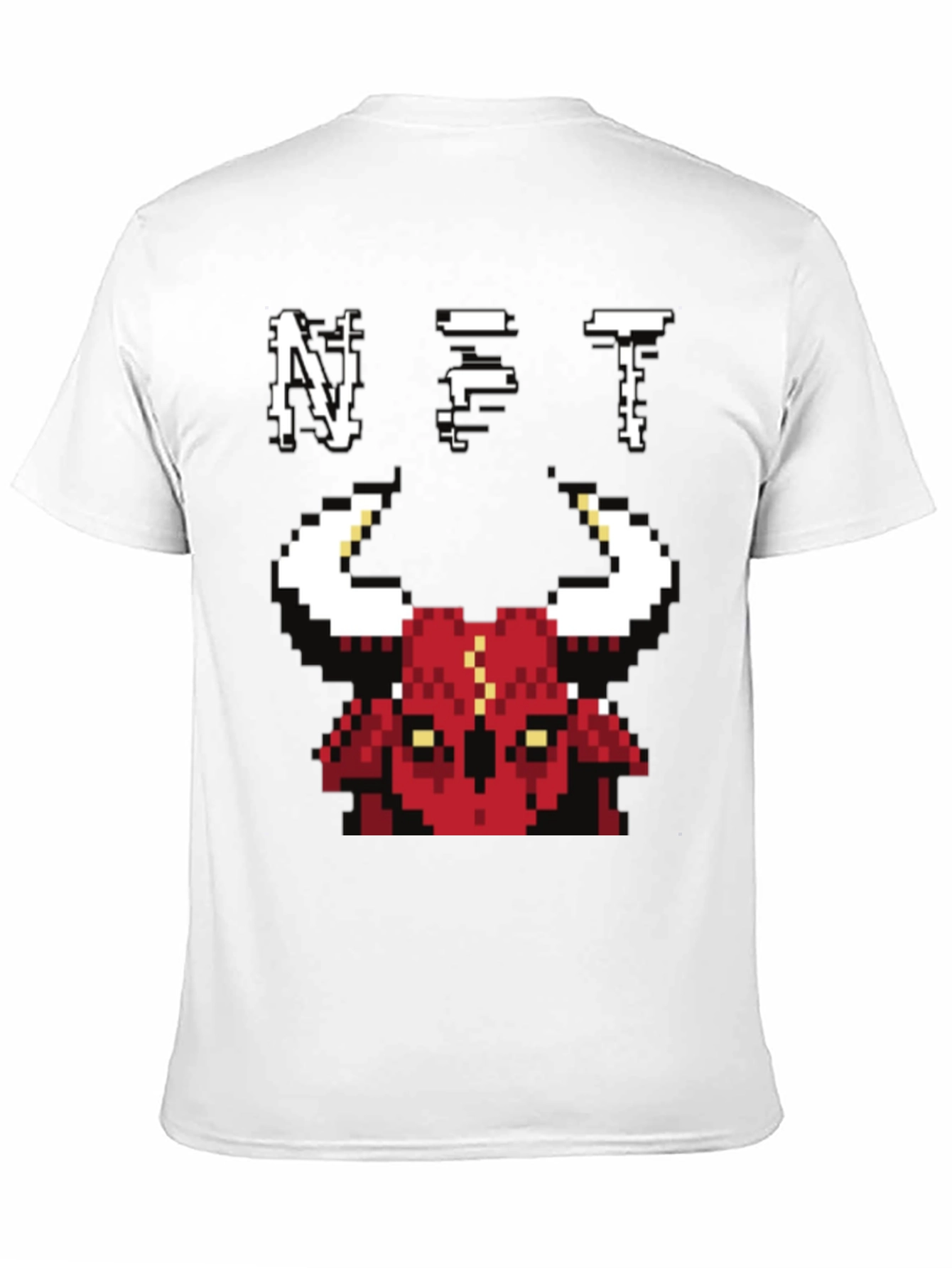 Pixel Bull NFT Graphic Tee - Black Cotton T-Shirt