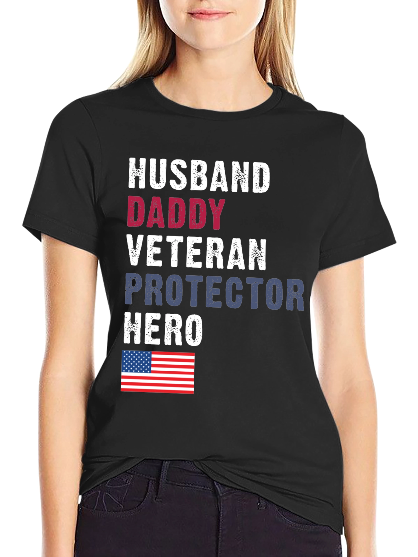 Husband Daddy Veteran Graphic Tee