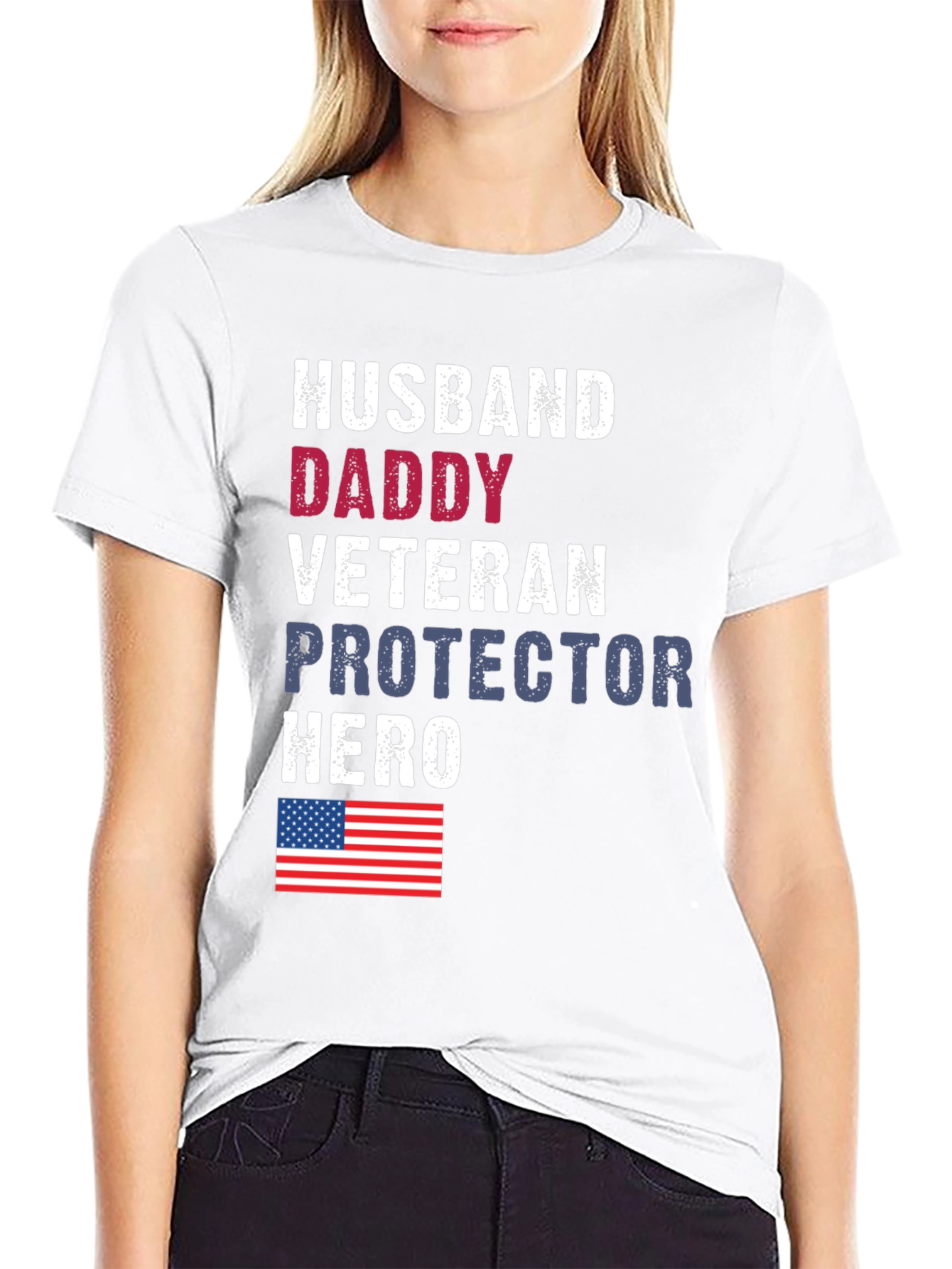 Husband Daddy Veteran Graphic Tee
