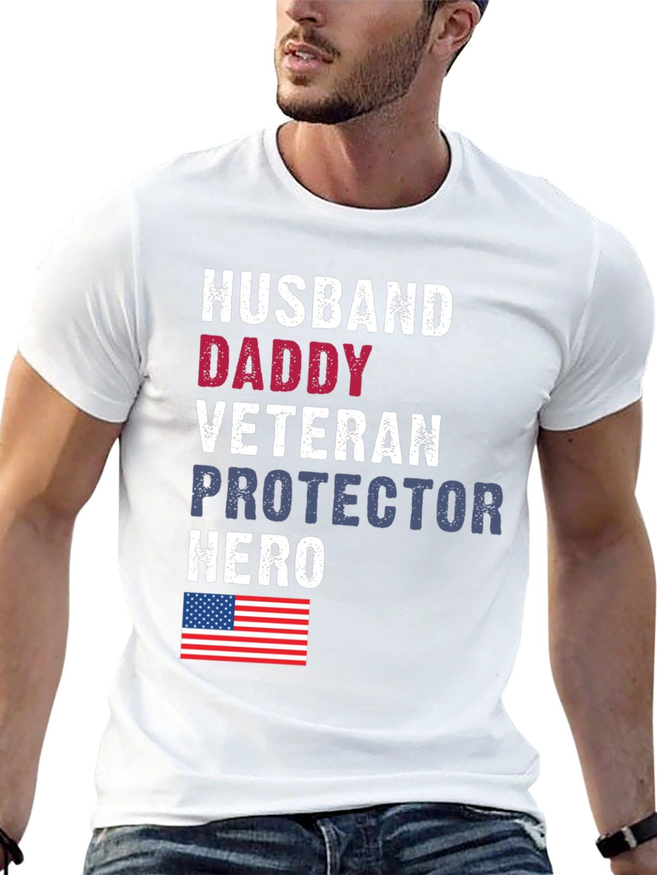 Husband Daddy Veteran Graphic Tee