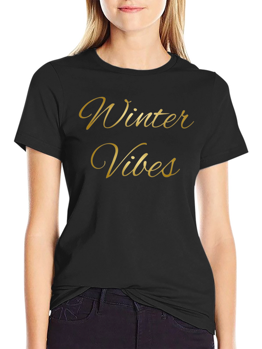 Winter Vibes Black Graphic Tee