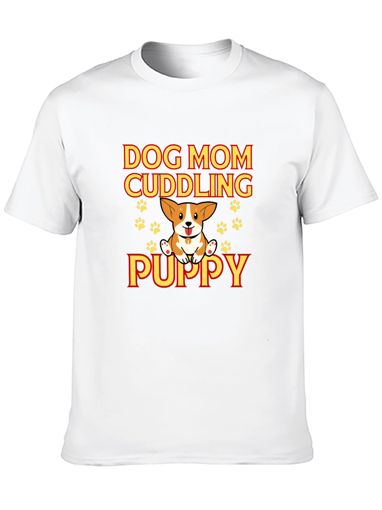Dog Mom Cuddling Puppy Black Graphic Tee