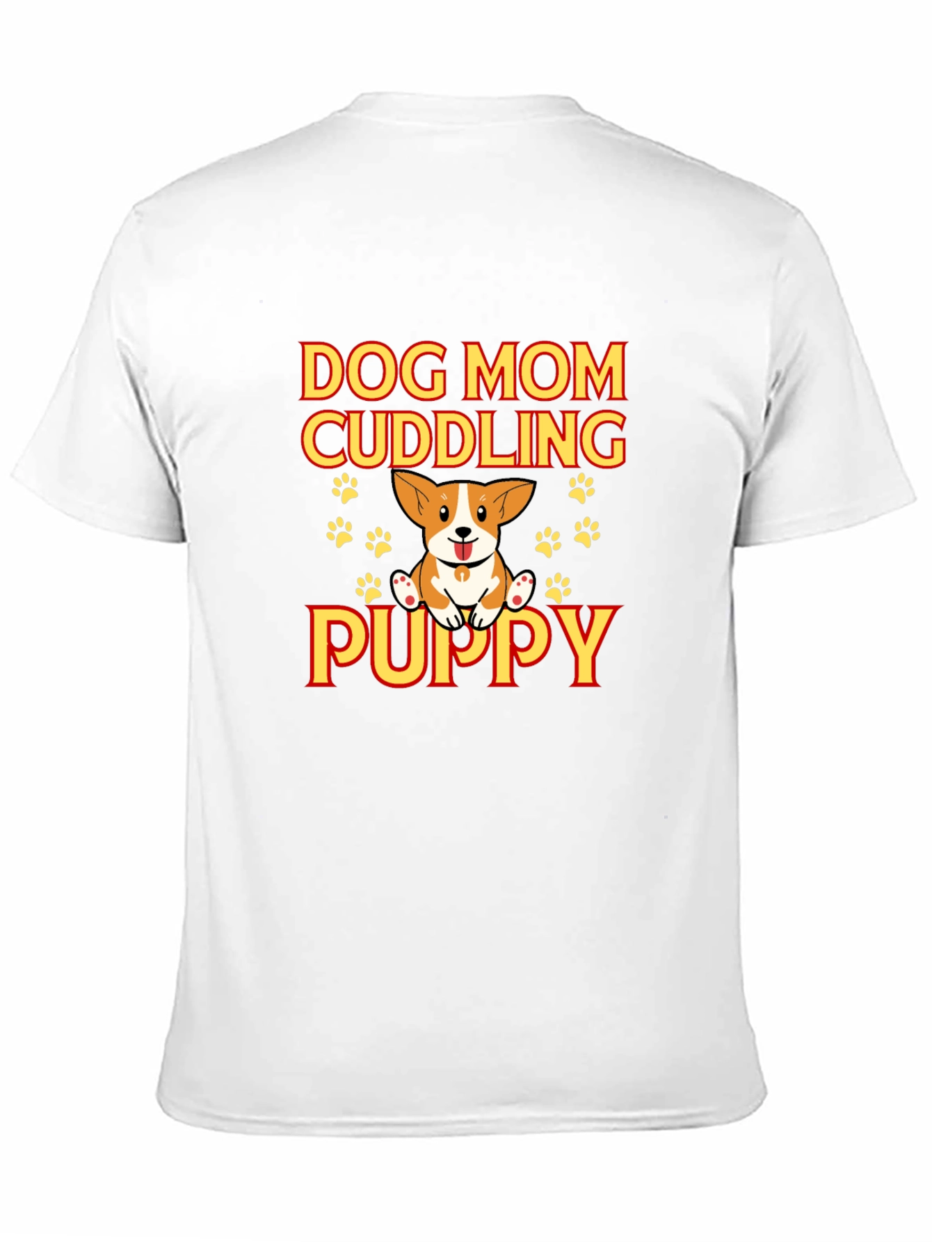 Dog Mom Cuddling Puppy Black Graphic Tee