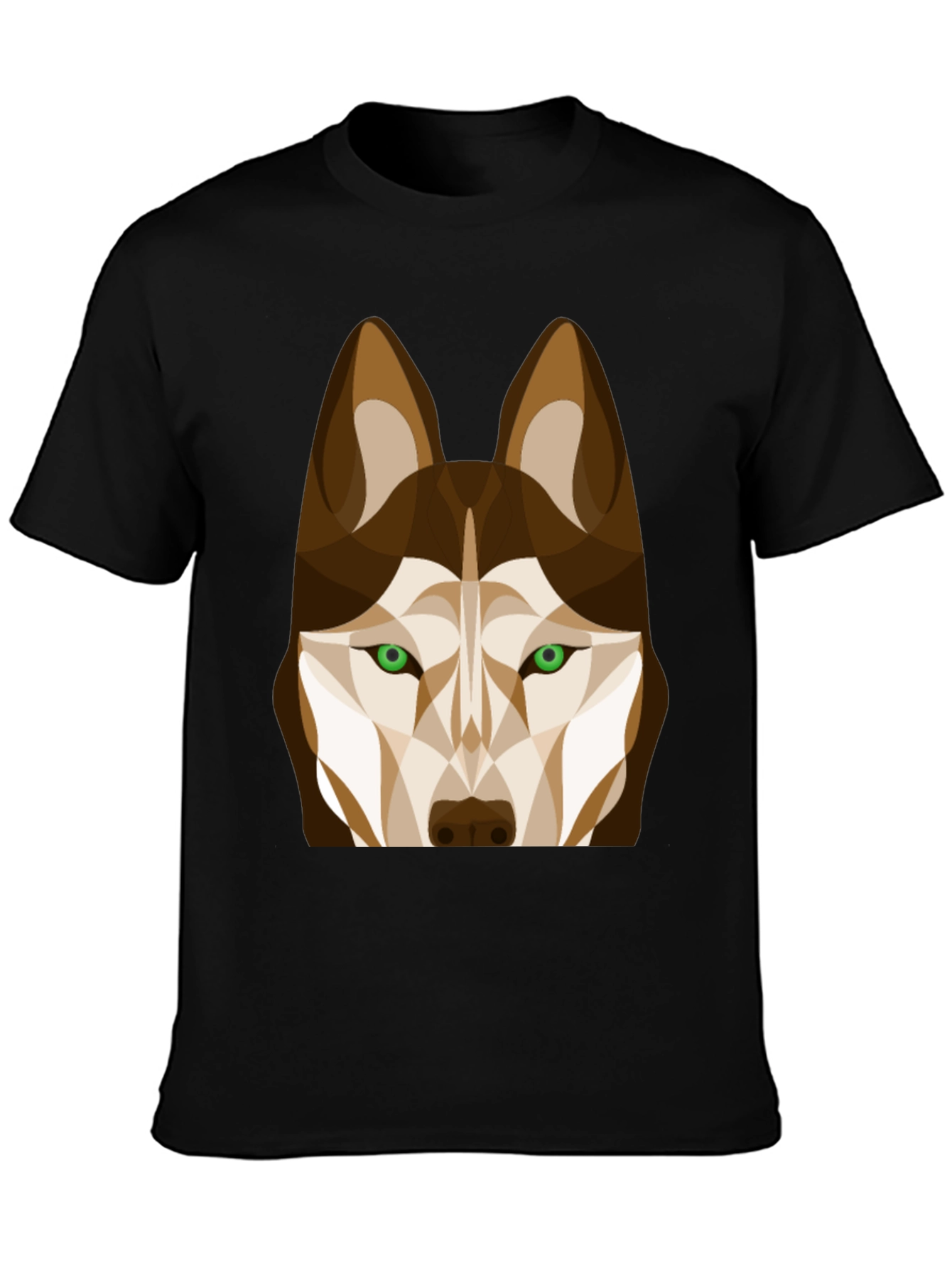 Geometric Husky Graphic Tee - Black
