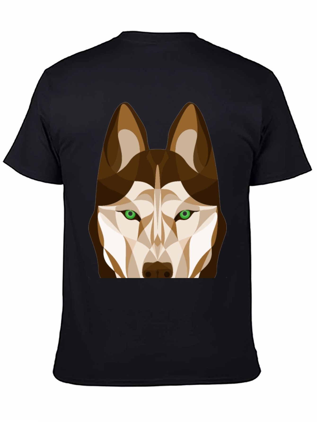 Geometric Husky Graphic Tee - Black