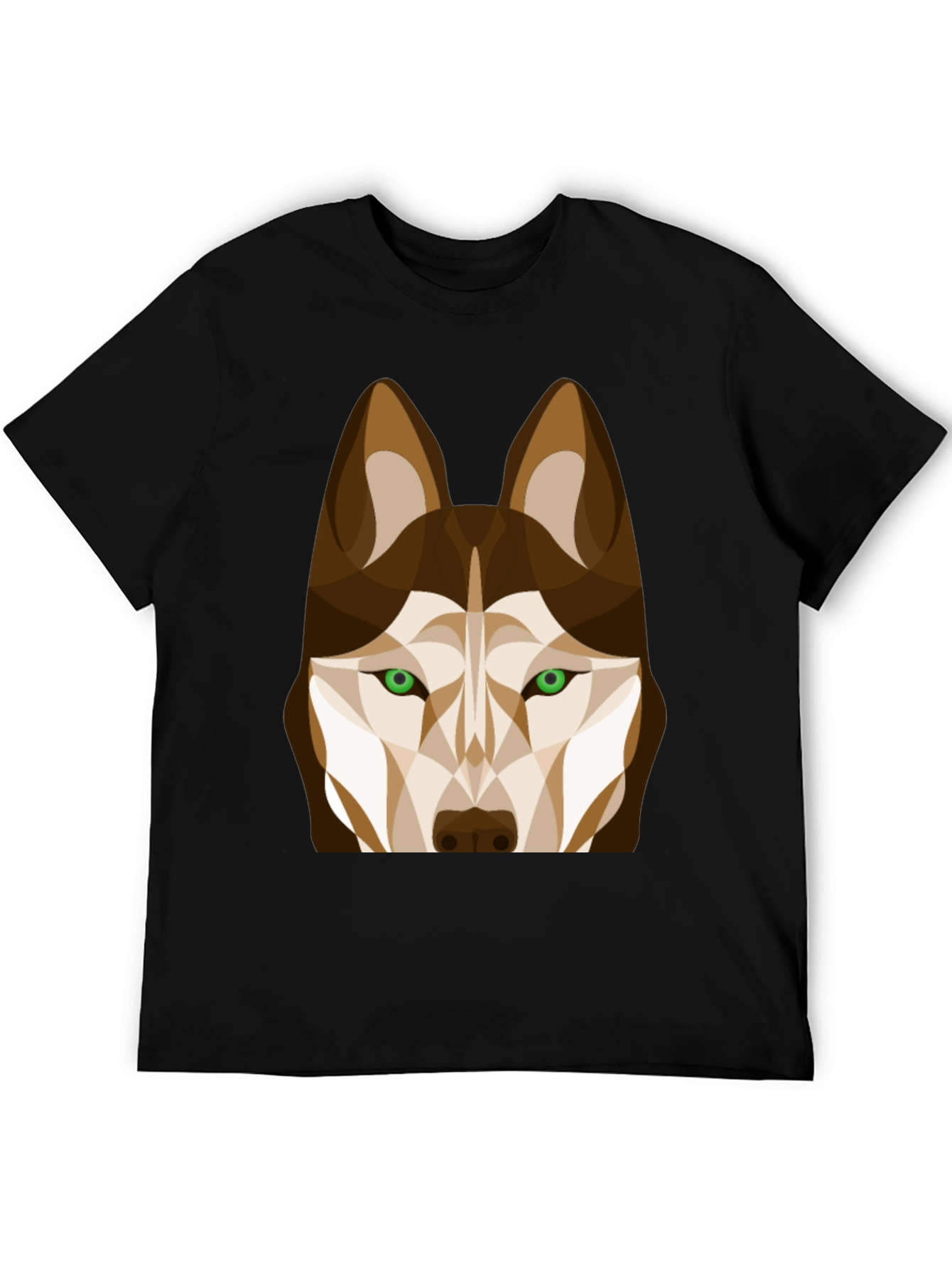 Geometric Husky Graphic Tee - Black
