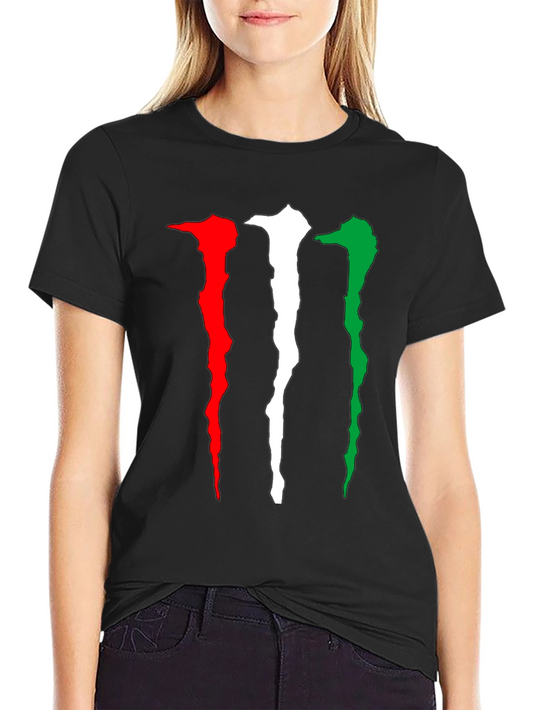 Monster Energy Claw Mark Italian Flag Black T-Shirt