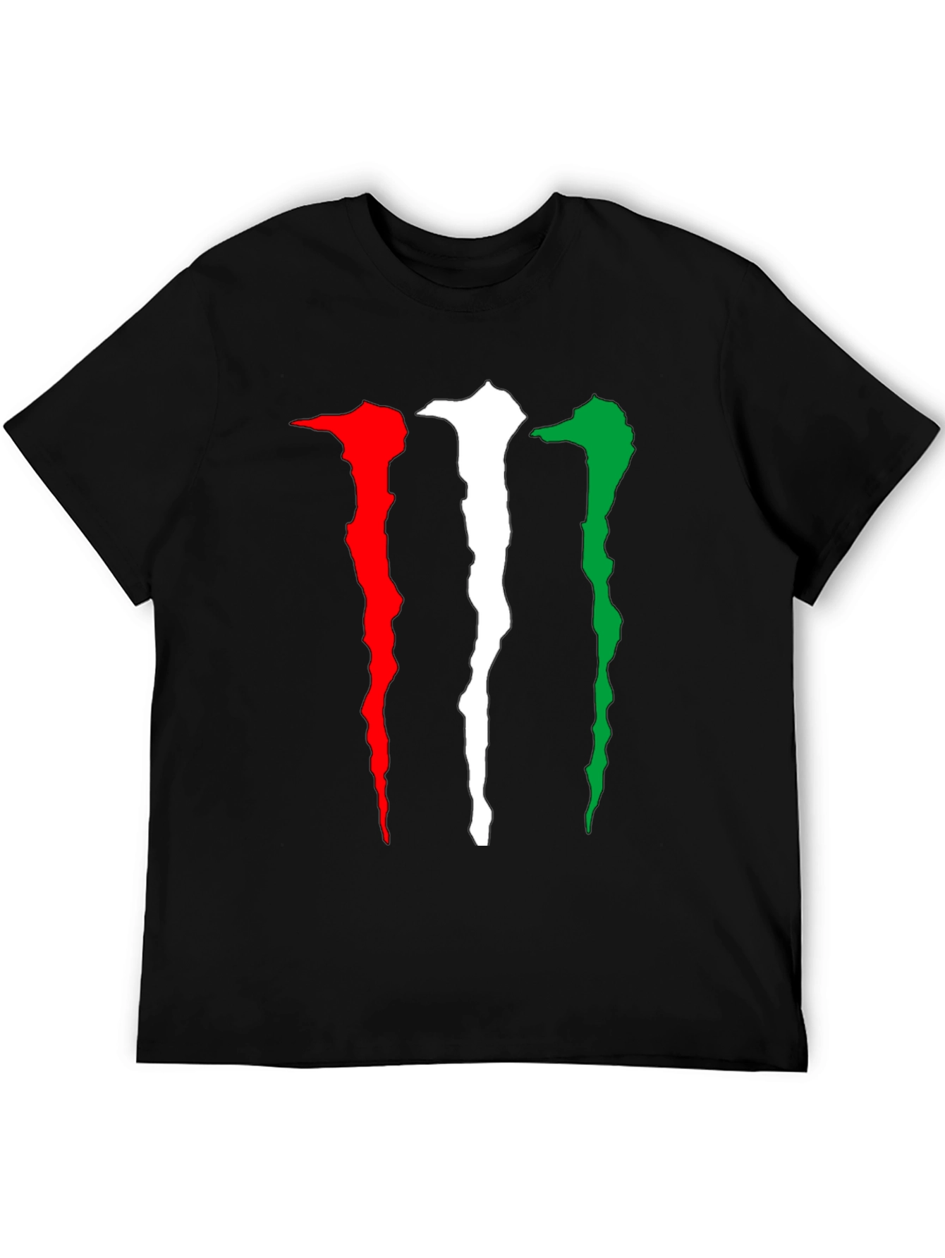 Monster Energy Claw Mark Italian Flag Black T-Shirt