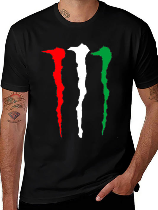 Monster Energy Claw Mark Italian Flag Black T-Shirt