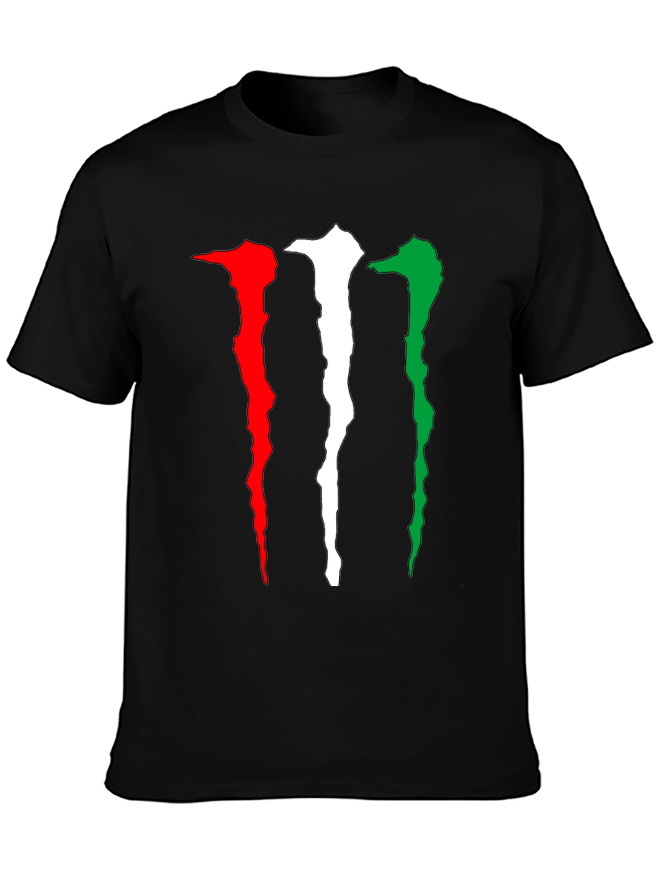 Monster Energy Claw Mark Italian Flag Black T-Shirt